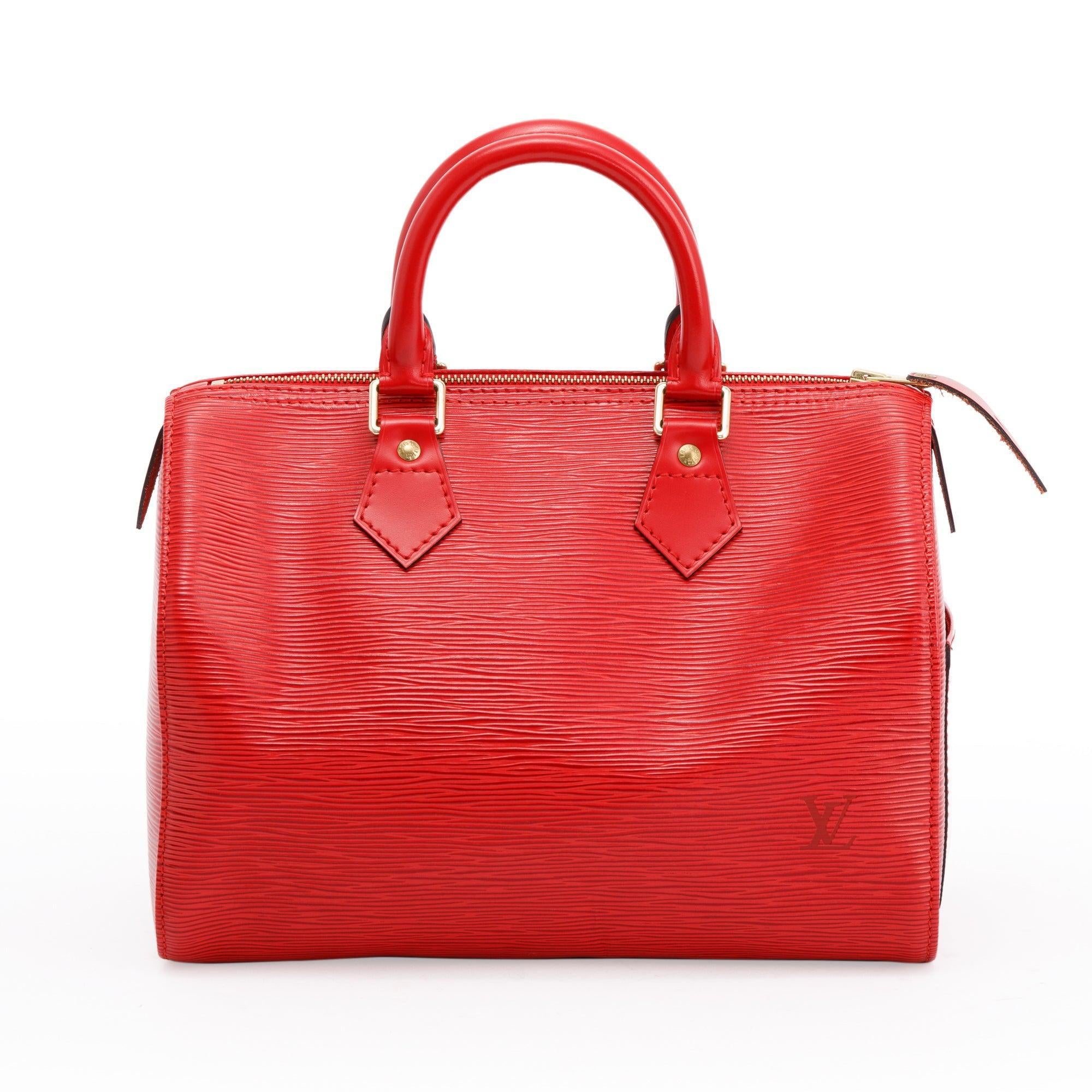 Louis Vuitton Red Epi Speedy 25