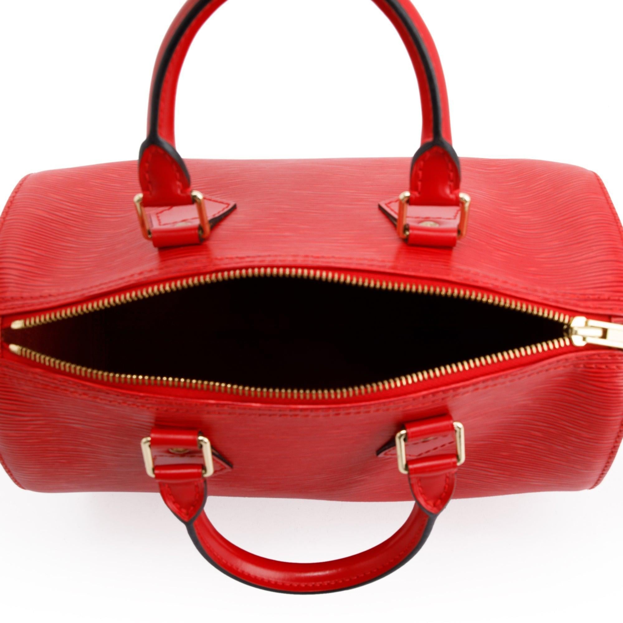 Louis Vuitton Red Epi Speedy 25