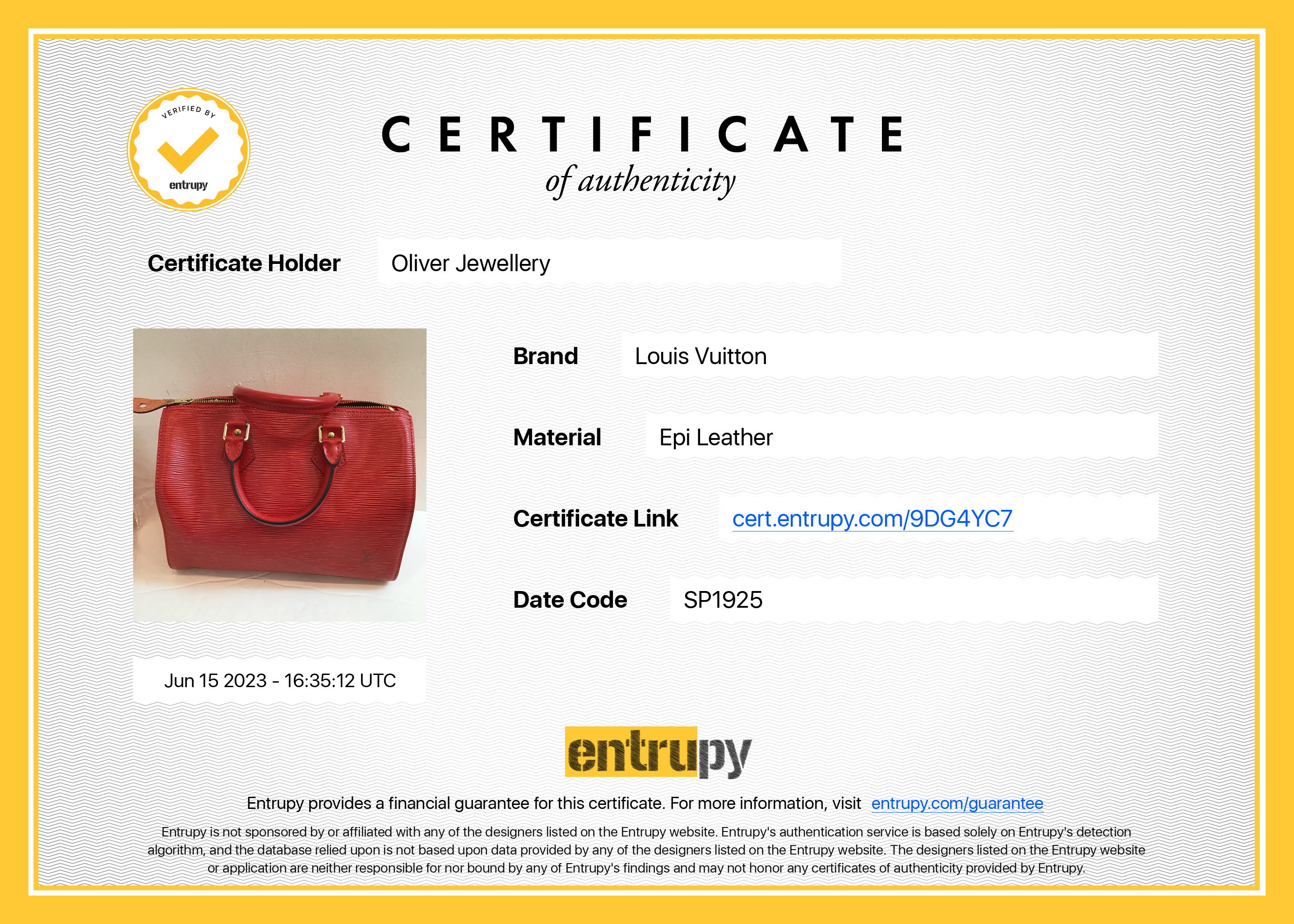 Louis Vuitton Red Epi Speedy 25