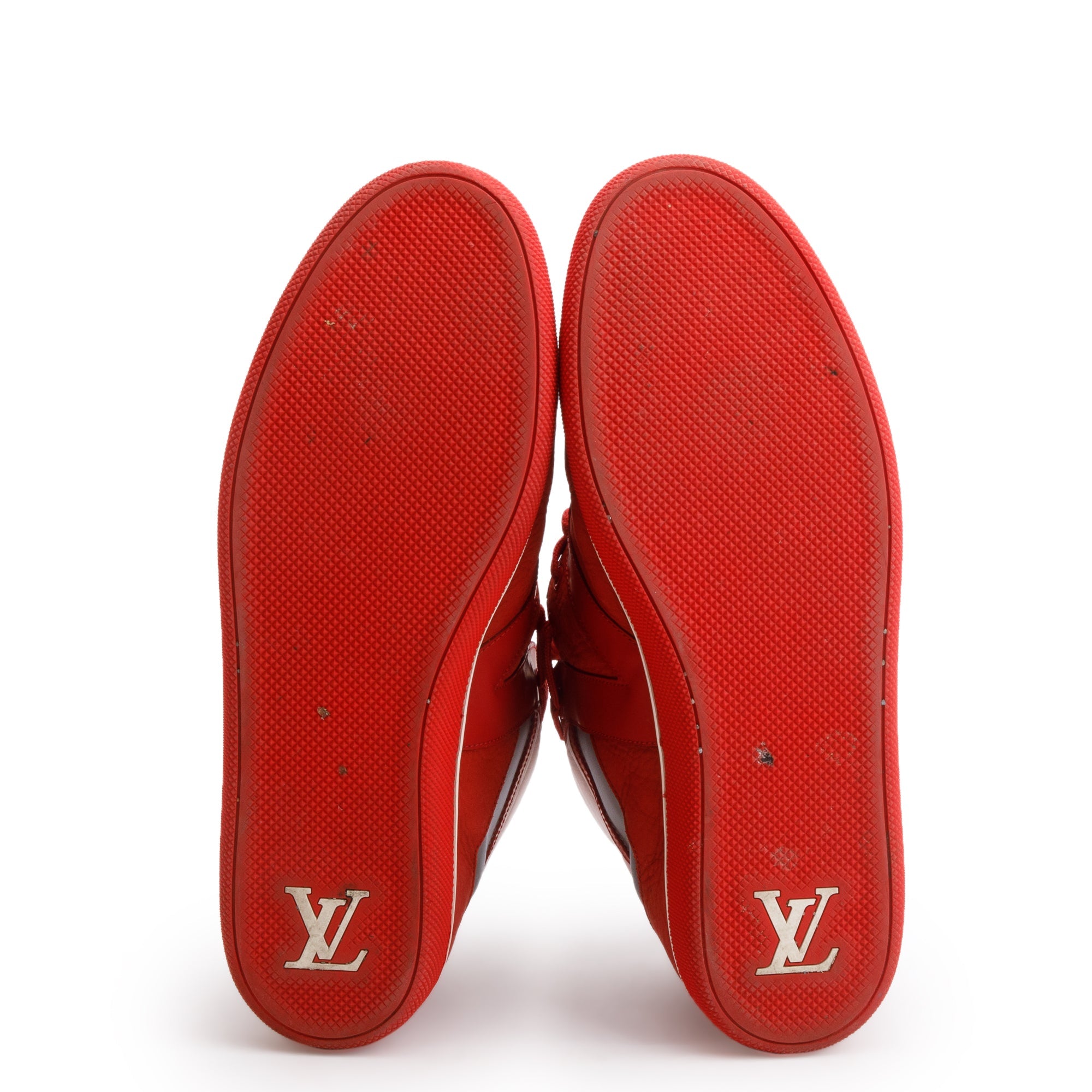 Louis Vuitton Red Leather AW2012 High-Top Sneakers, Size 8.5 w/ Box