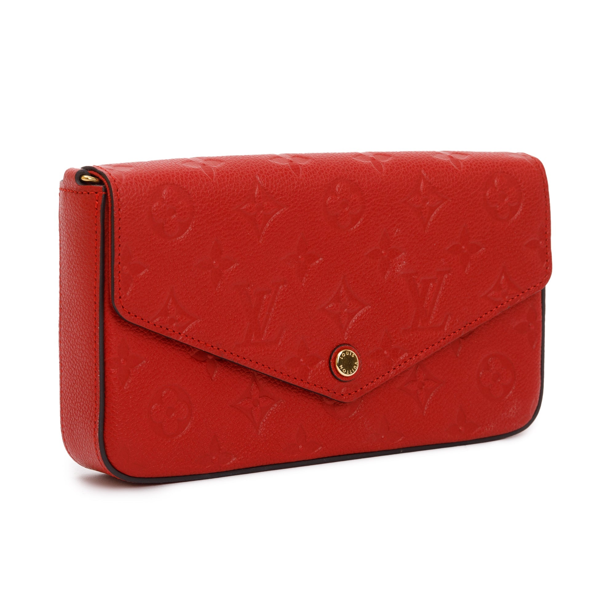 Louis Vuitton Red Monogram Empreinte Leather Felicie Pochette w/ Box