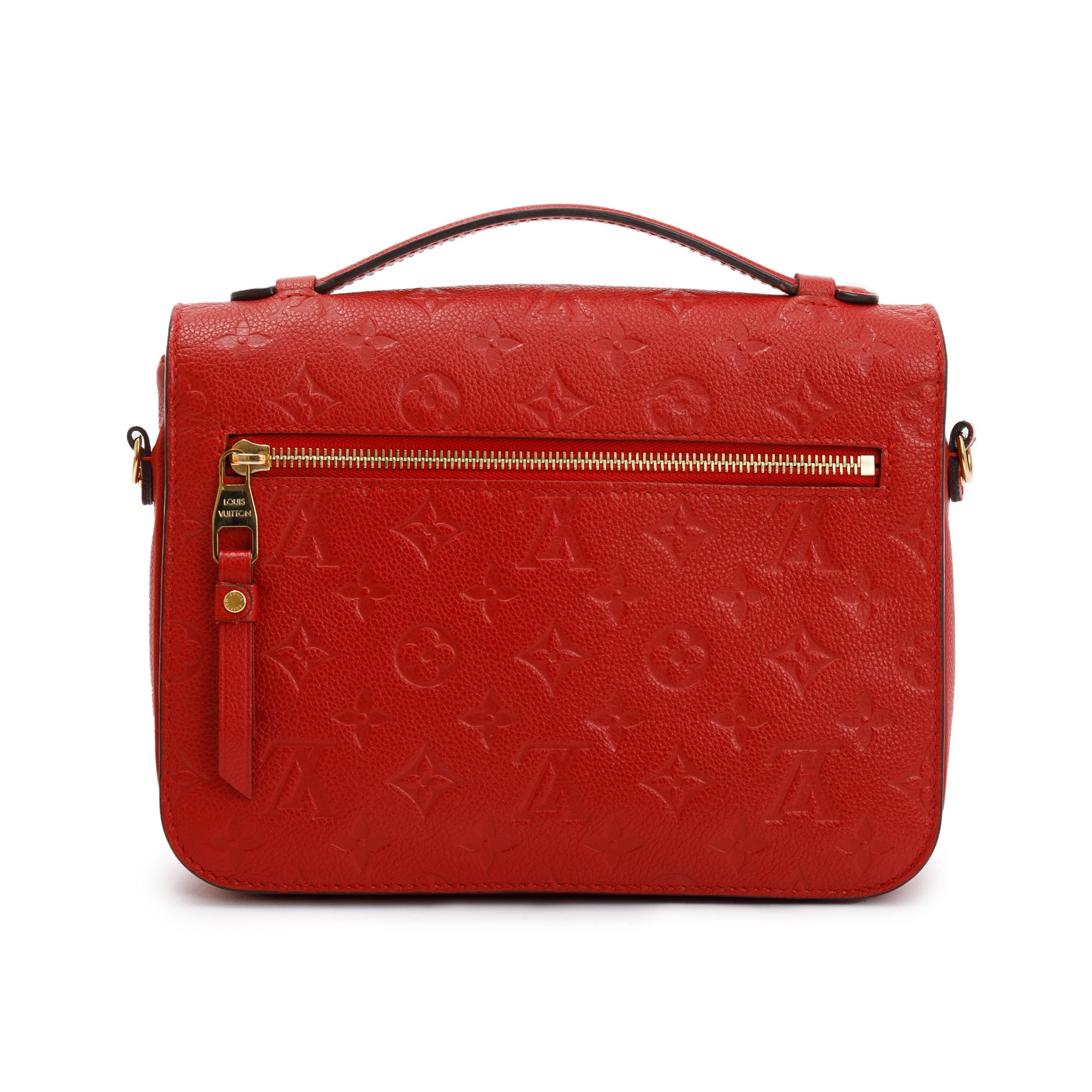 Louis Vuitton Red Monogram Empreinte Leather Pochette Metis w/ Box