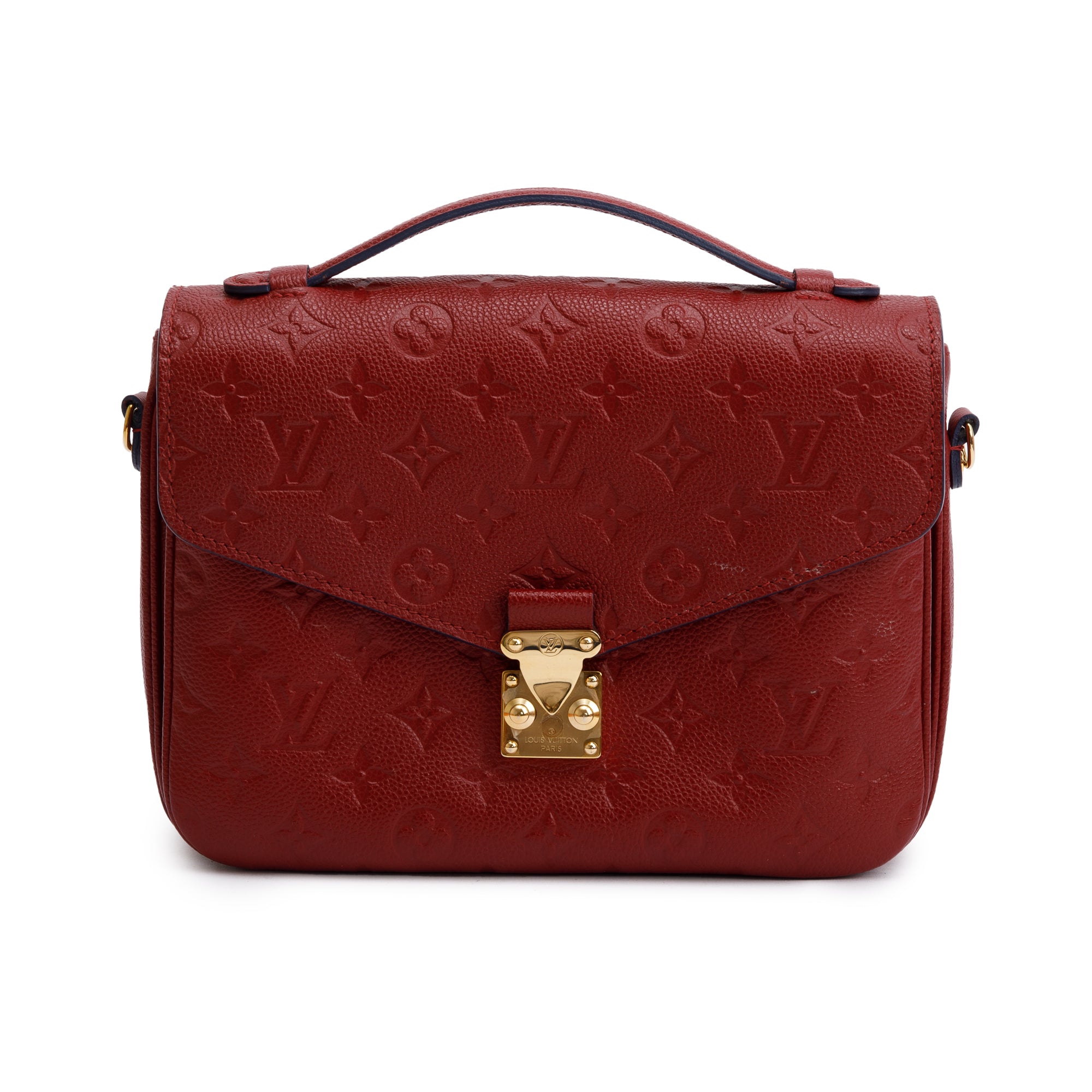 Louis Vuitton Red Monogram Empreinte Leather Pochette Metis w/ Box & Receipt
