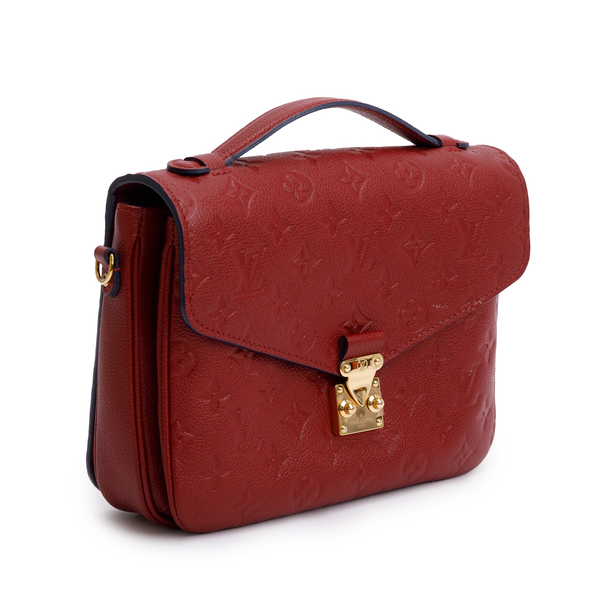 Louis Vuitton Red Monogram Empreinte Leather Pochette Metis w/ Box & Receipt