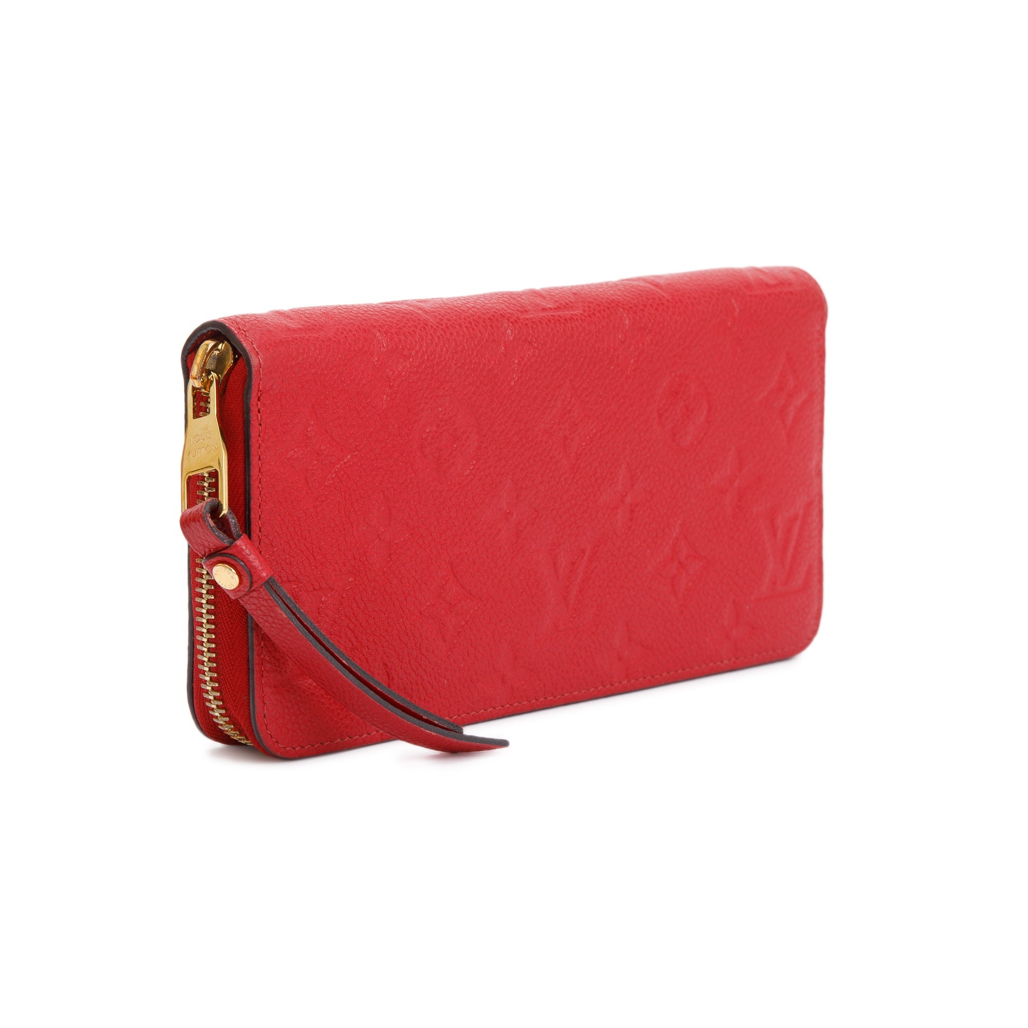 Louis Vuitton Red Monogram Empreinte Leather Zippy Wallet w/ Box
