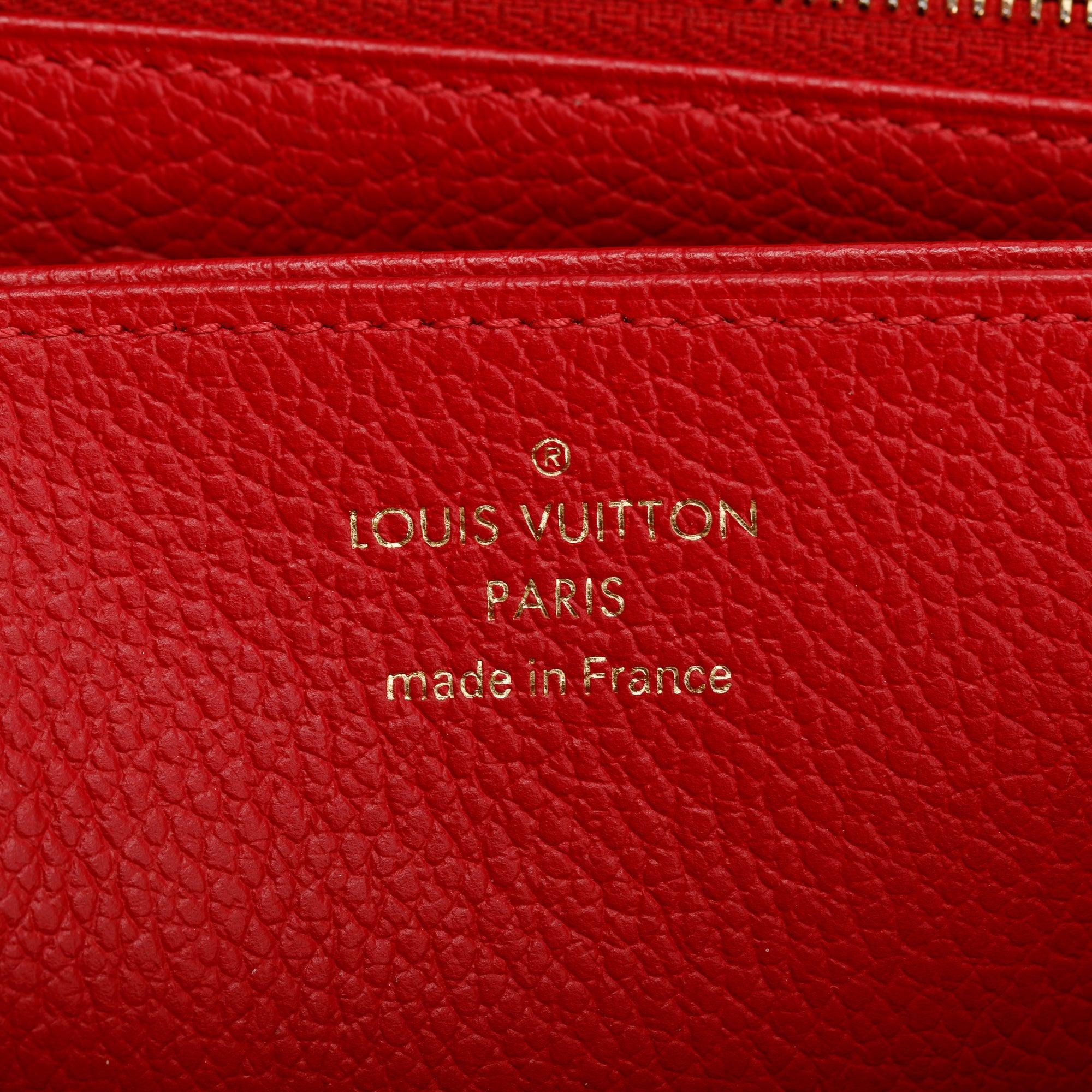 Louis Vuitton Red Monogram Empreinte Leather Zippy Wallet w/ Box