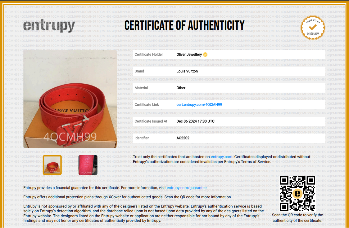 Louis Vuitton Red Monogram LV Initiales 40 MM Reversible Belt, 100 40 w/ Box