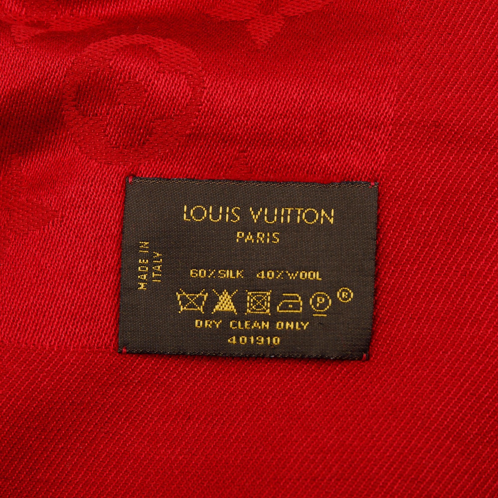 Louis Vuitton Red Monogram Silk/Wool Shawl Scarf