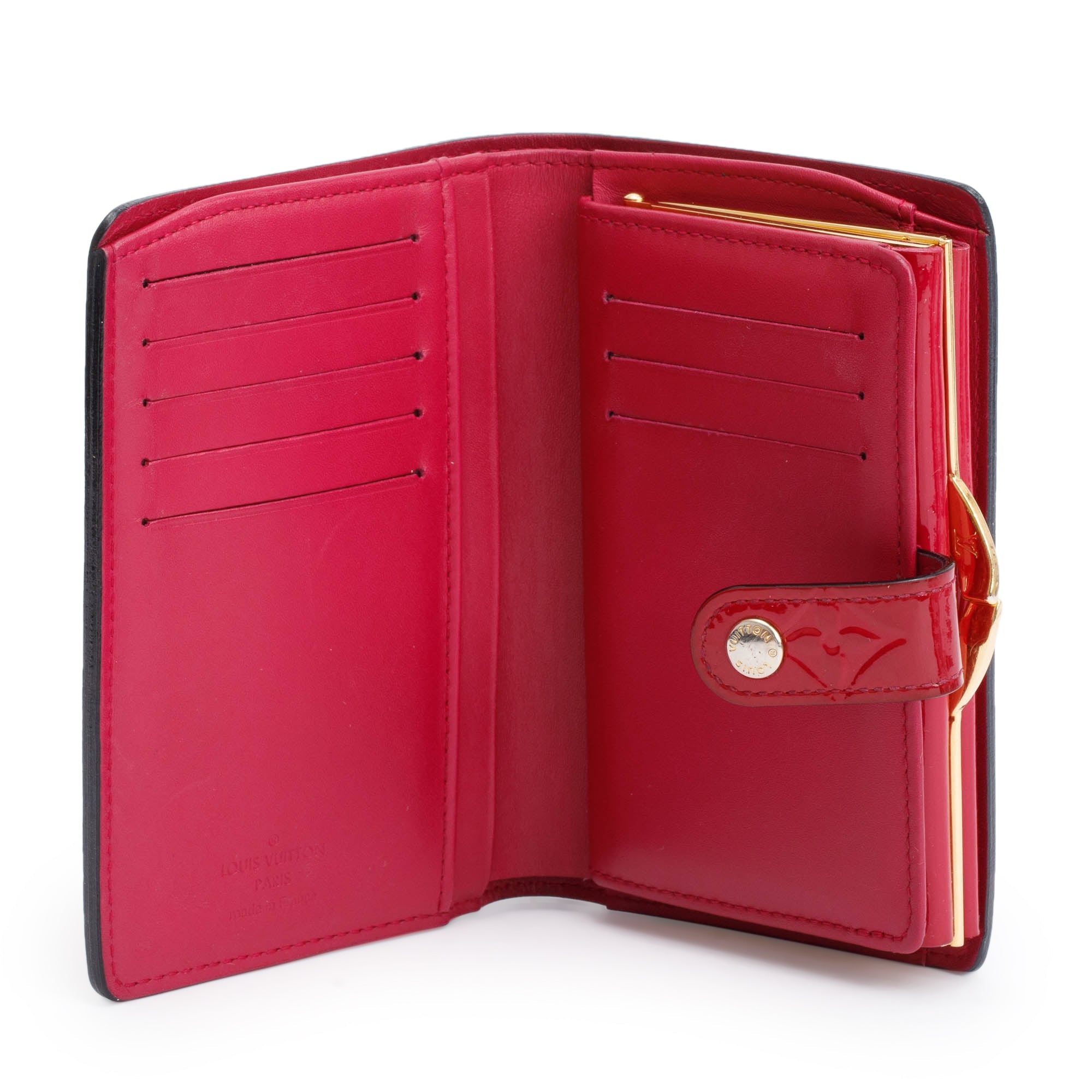 Louis Vuitton Red Monogram Vernis French Purse Compact Wallet