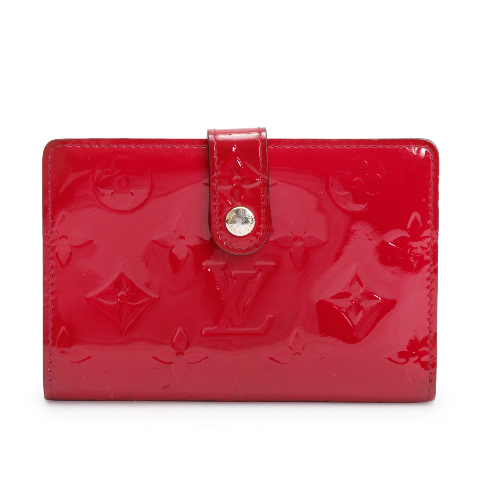 Louis Vuitton Red Monogram Vernis French Purse Compact Wallet