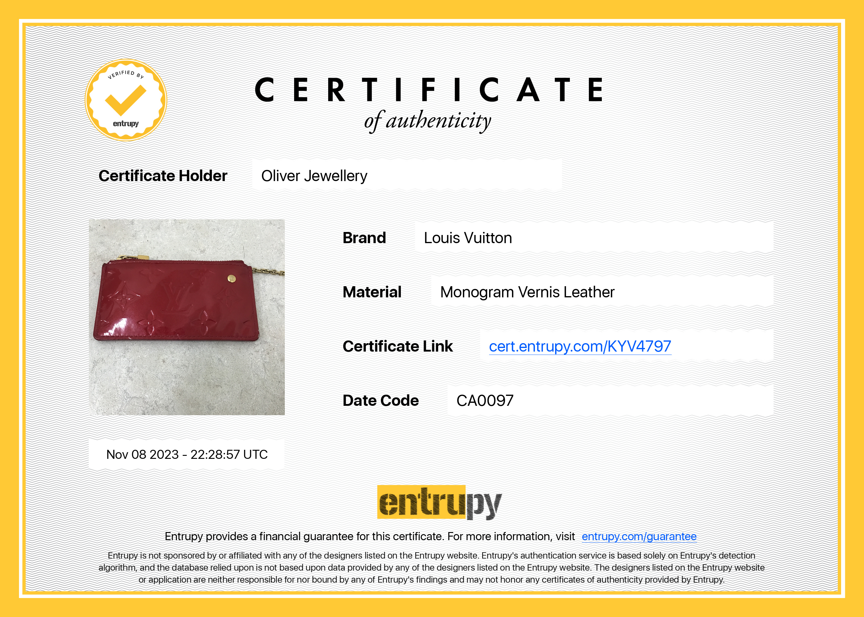 Louis Vuitton Red Monogram Vernis Leather Key Pouch