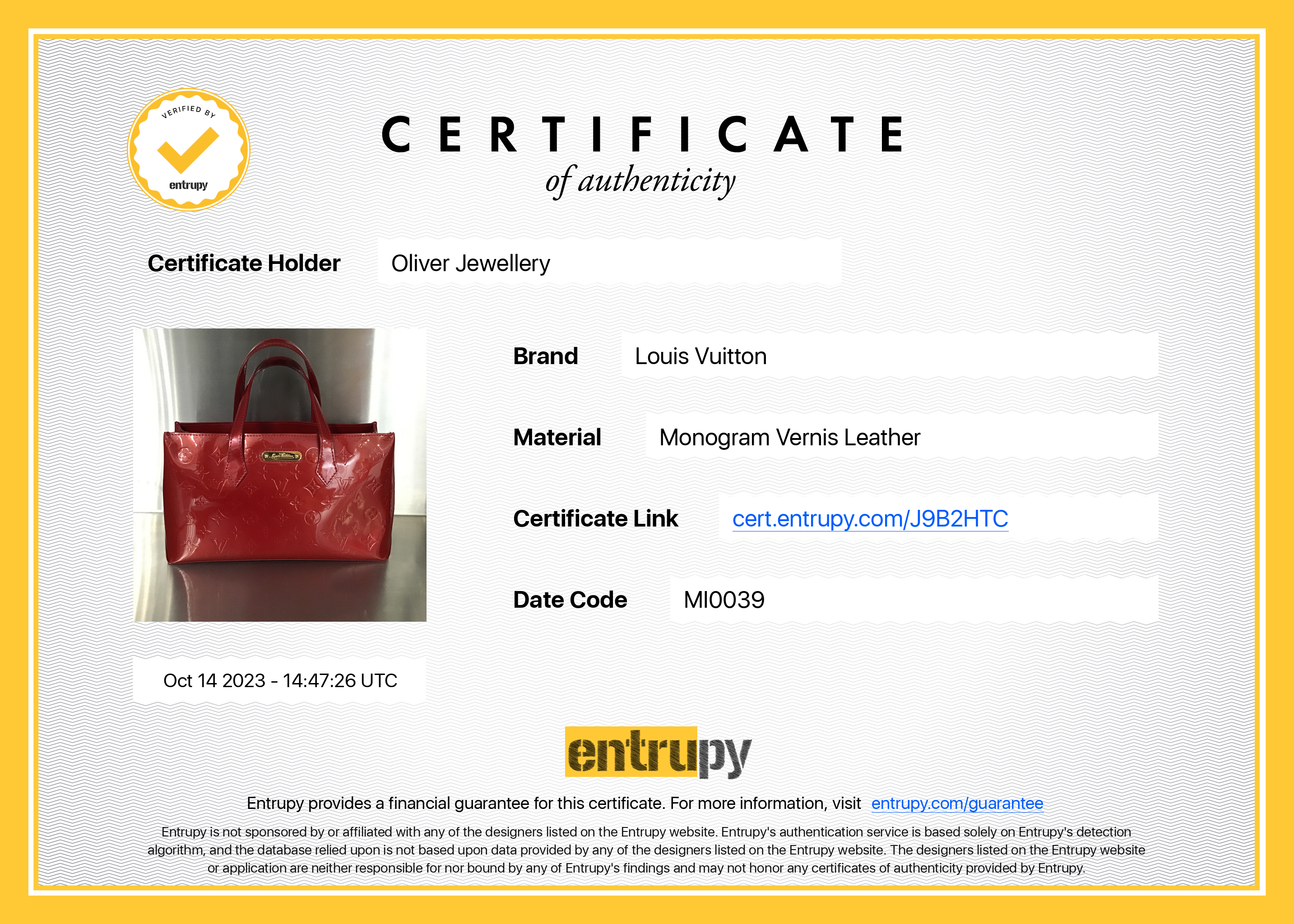 Louis Vuitton Red Monogram Vernis Wilshire PM