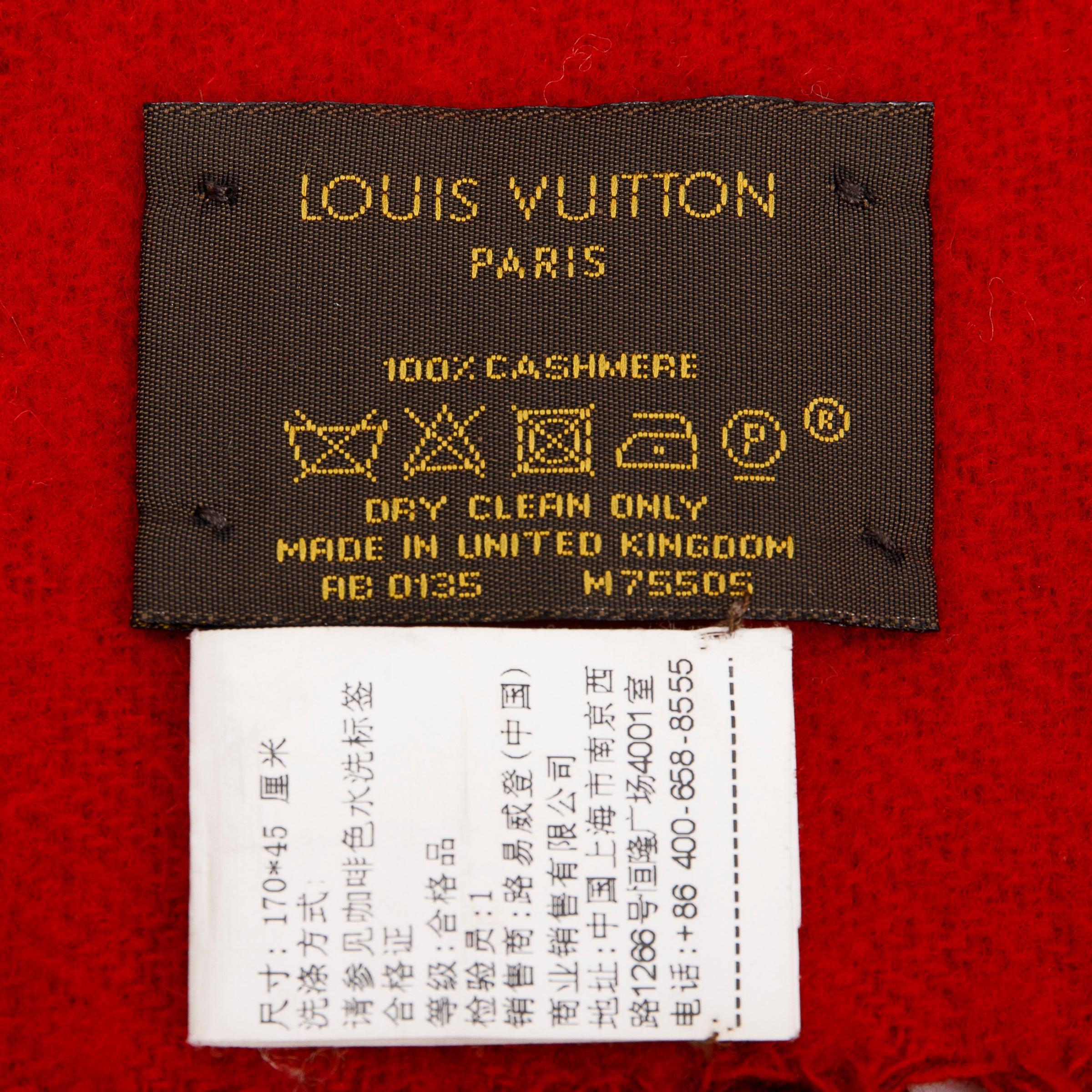 Louis Vuitton Red Reykjavik Cashmere Scarf