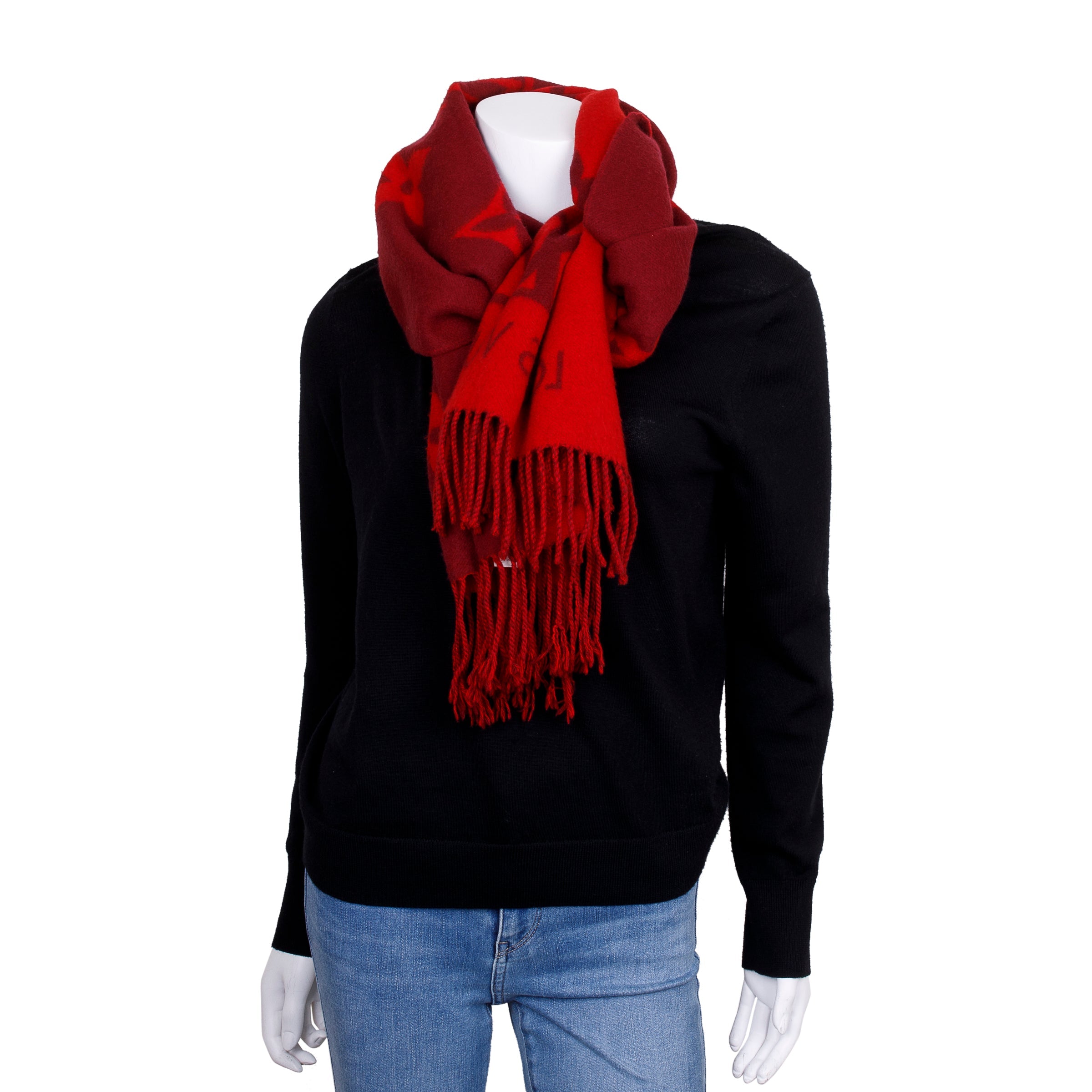 Louis Vuitton Red Reykjavik Cashmere Scarf