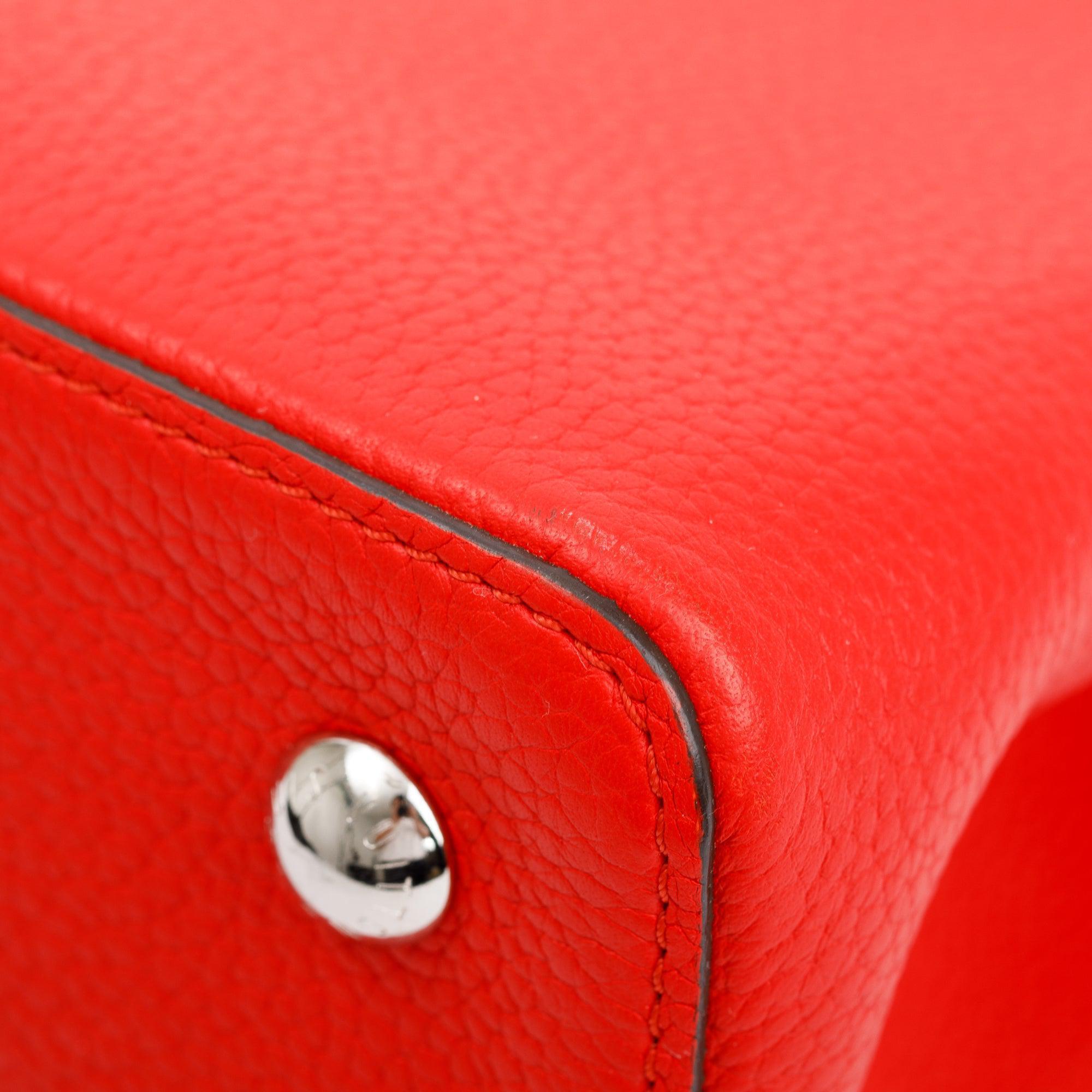 Louis Vuitton Red Taurillon Capucine MM