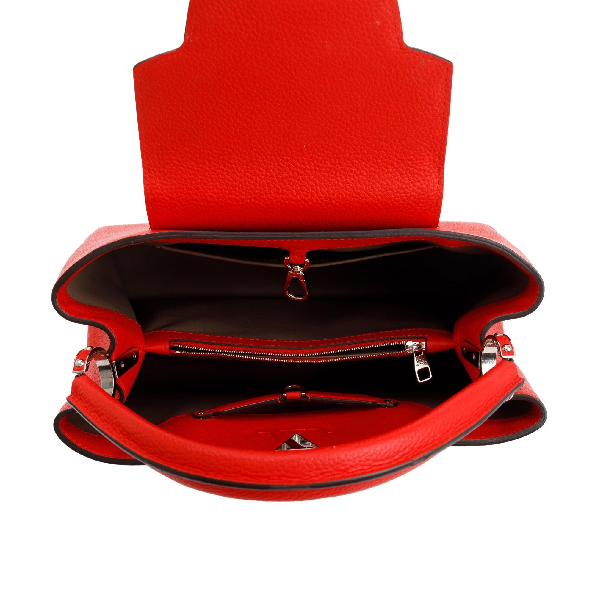 Louis Vuitton Red Taurillon Capucine MM