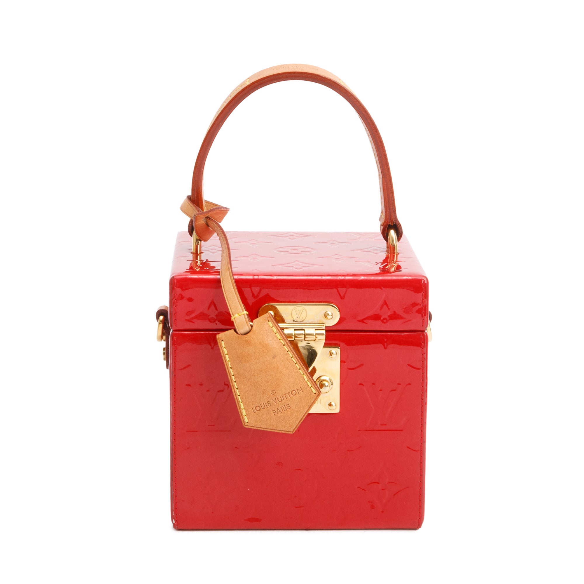 Louis Vuitton Red Vernis Leather Bleecker Box