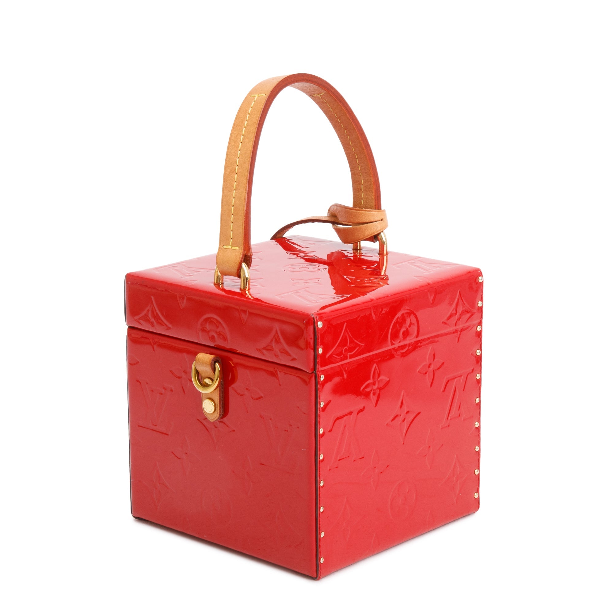 Louis Vuitton Red Vernis Leather Bleecker Box