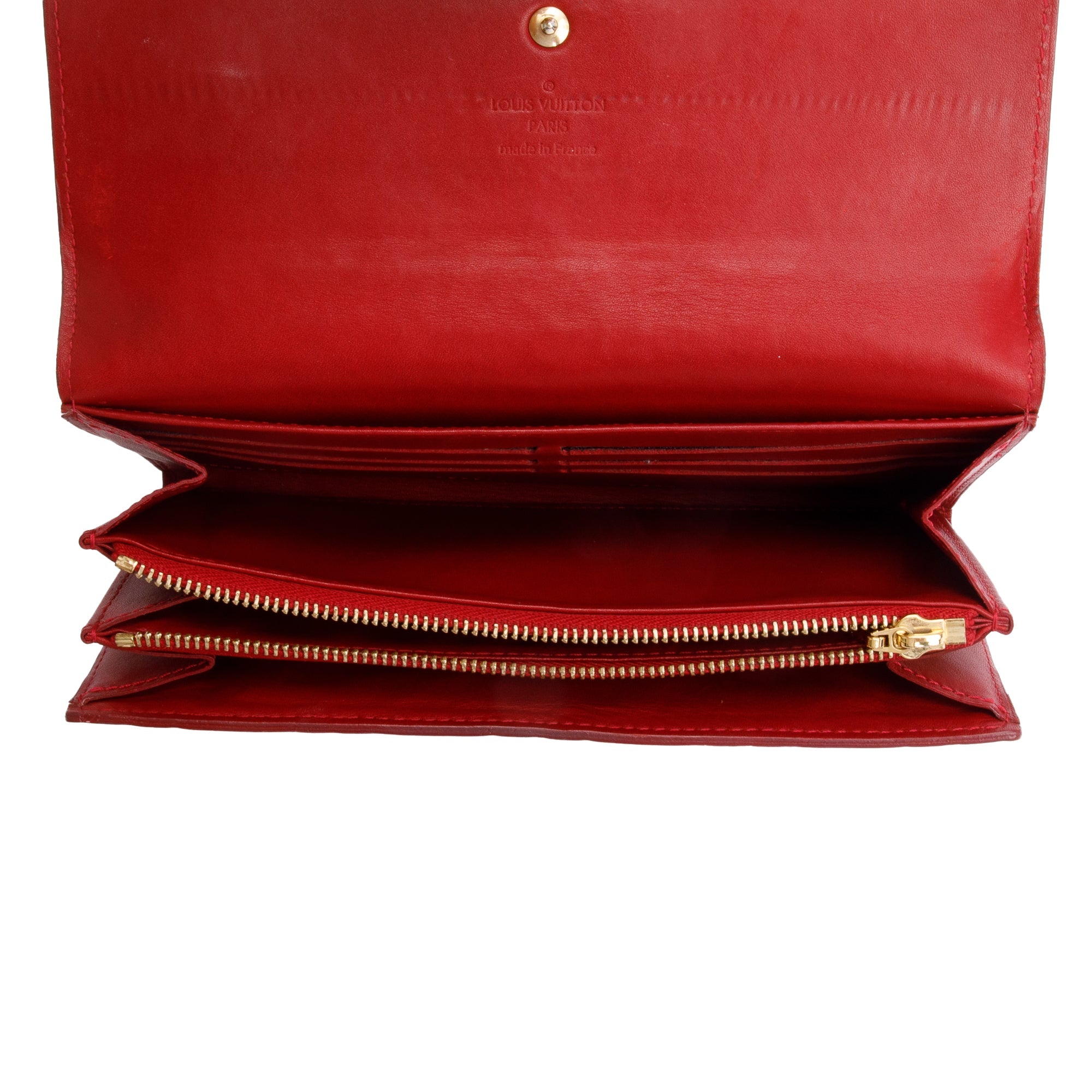Louis Vuitton Red Vernis Leather Sarah Wallet