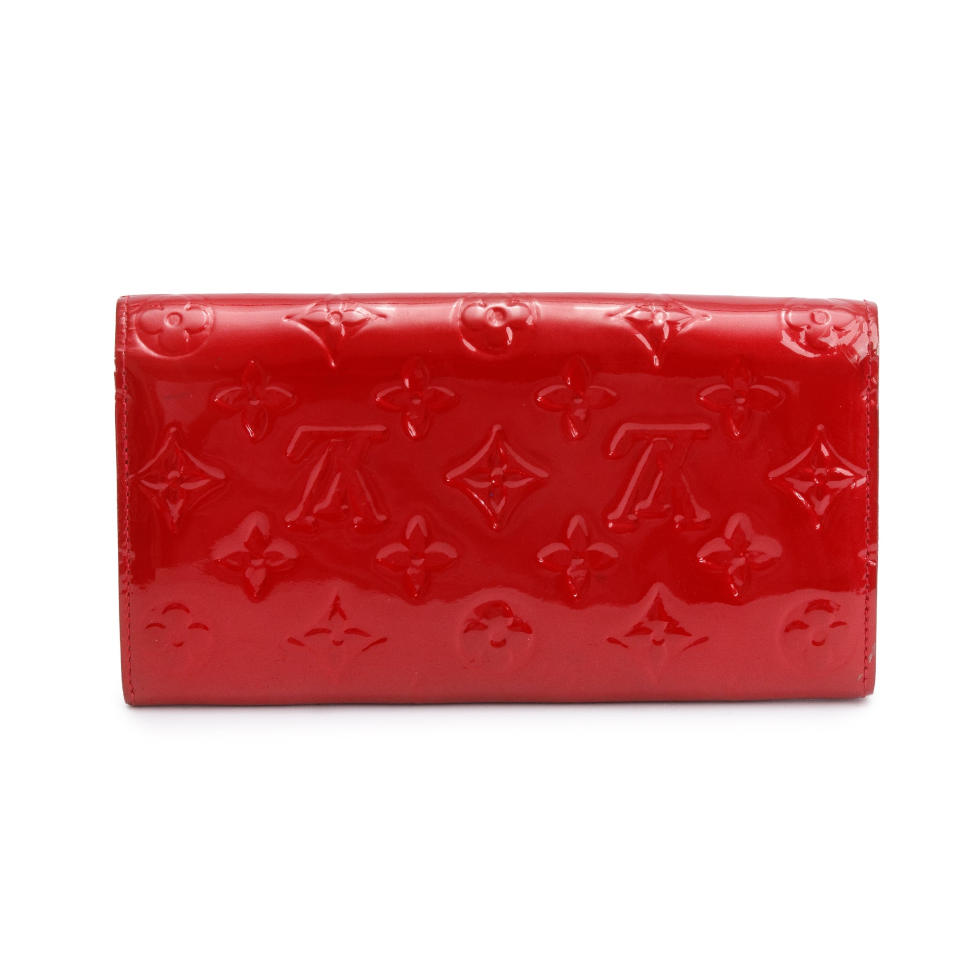 Louis Vuitton Red Vernis Leather Sarah Wallet