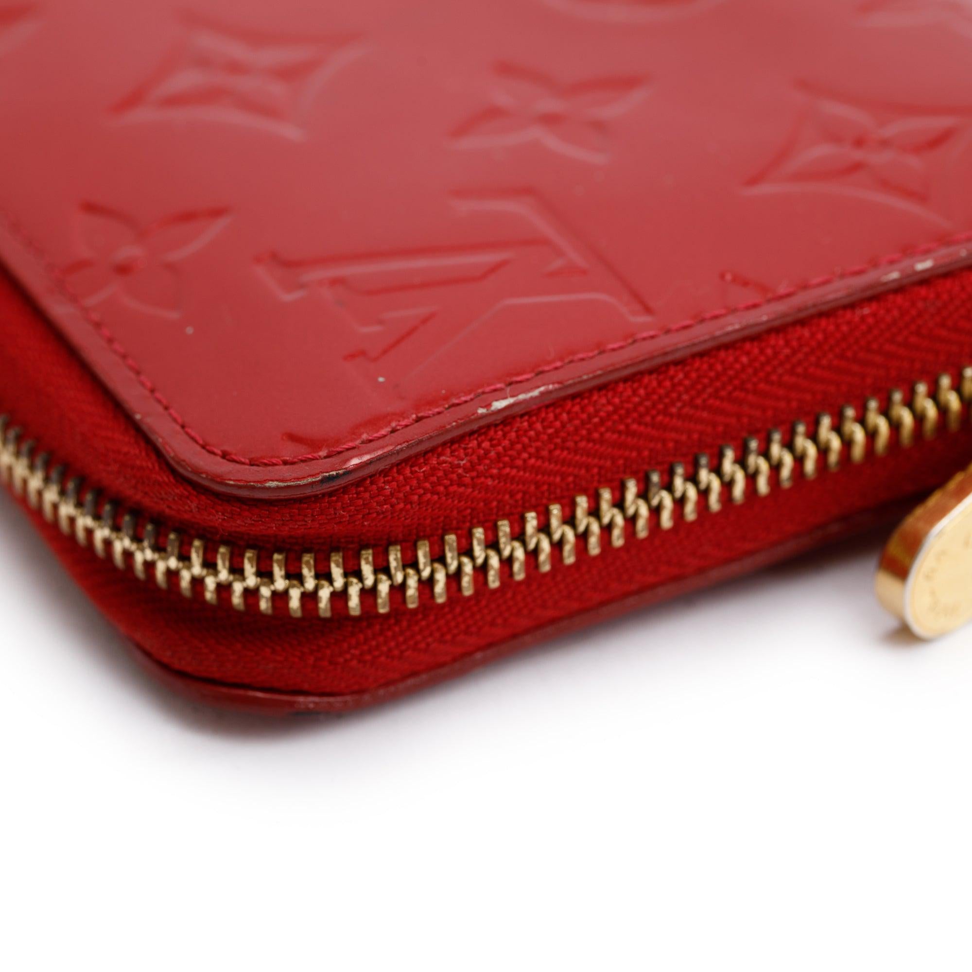 Louis Vuitton Red Vernis Leather Zippy Wallet