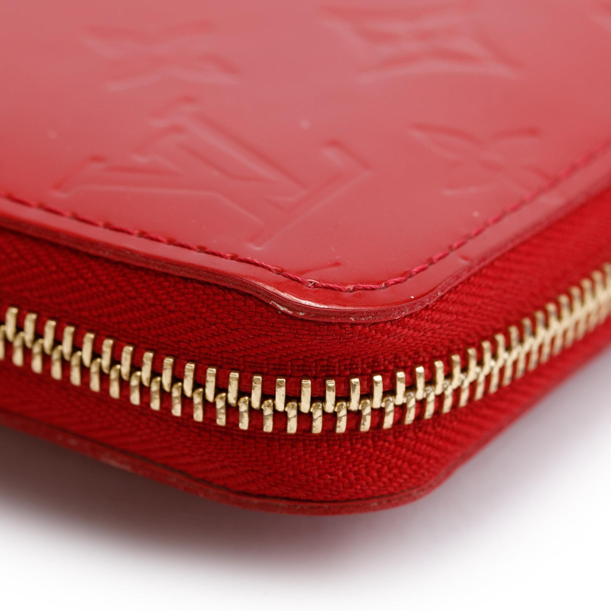 Louis Vuitton Red Vernis Leather Zippy Wallet w/ Box