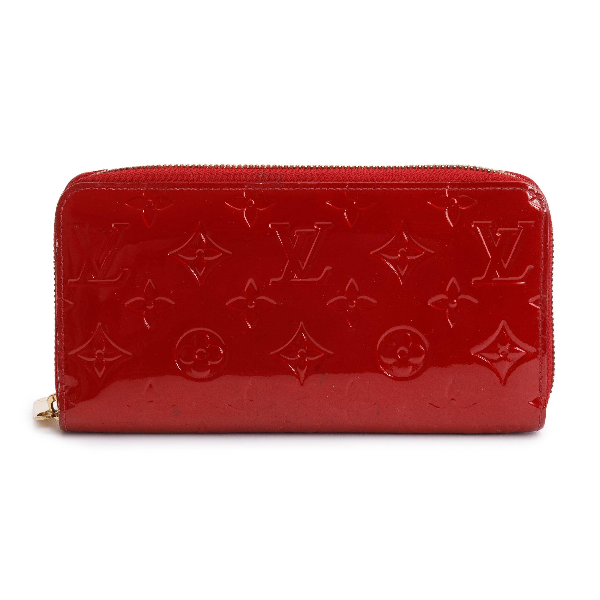 Louis Vuitton Red Vernis Leather Zippy Wallet