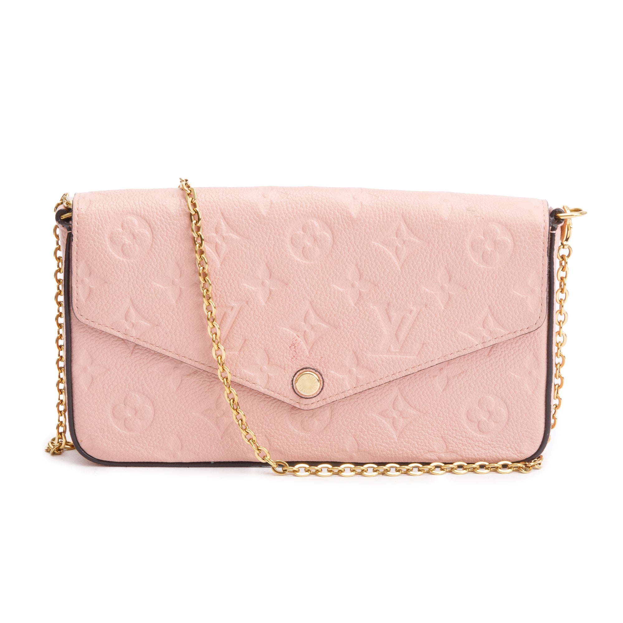 Louis Vuitton Rose Poudre Monogram Empreinte Leather Felicie Pochette w/ Inserts