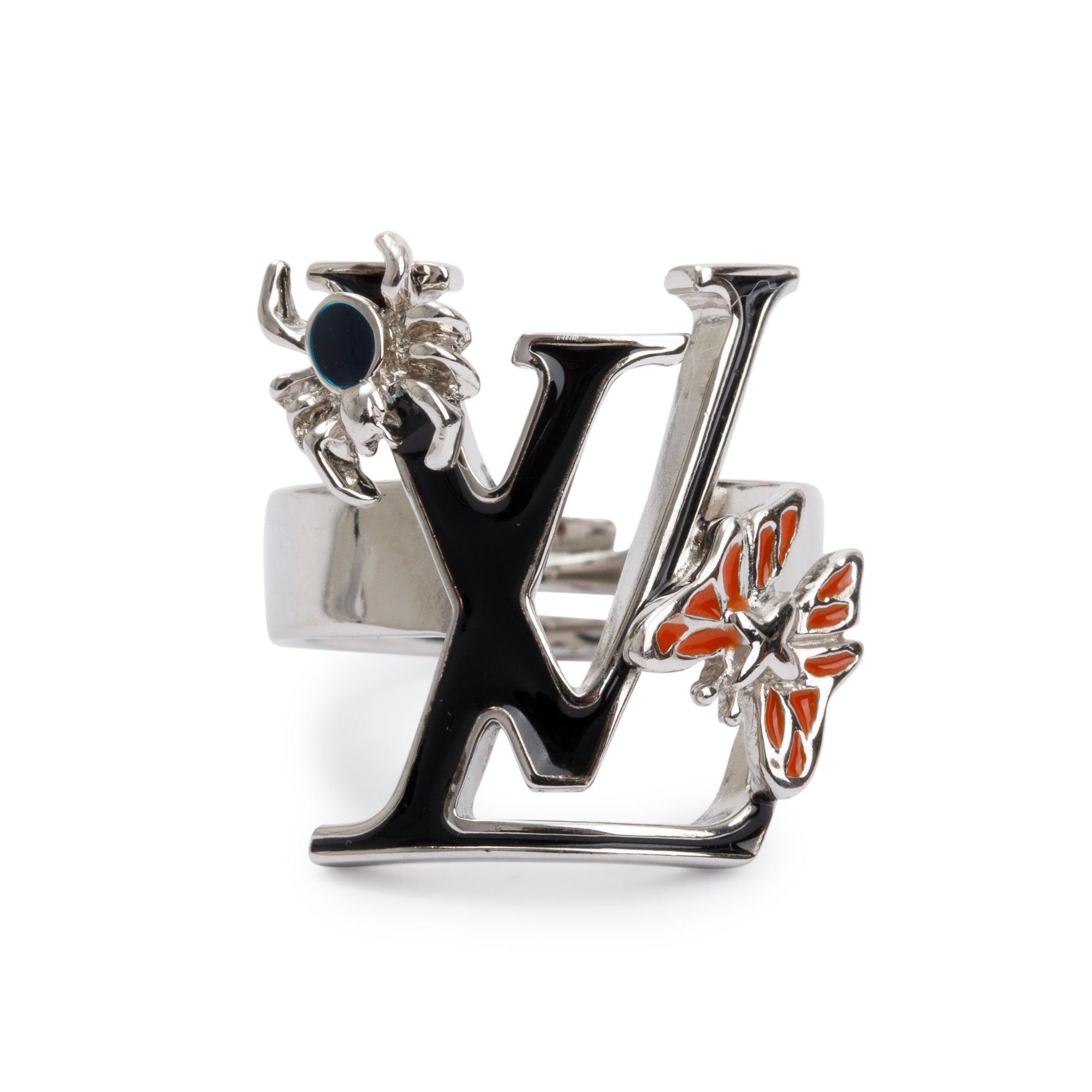 Louis Vuitton Silver Metal Fairytale Four-Ring Set M, Size 8.25 w/ Box