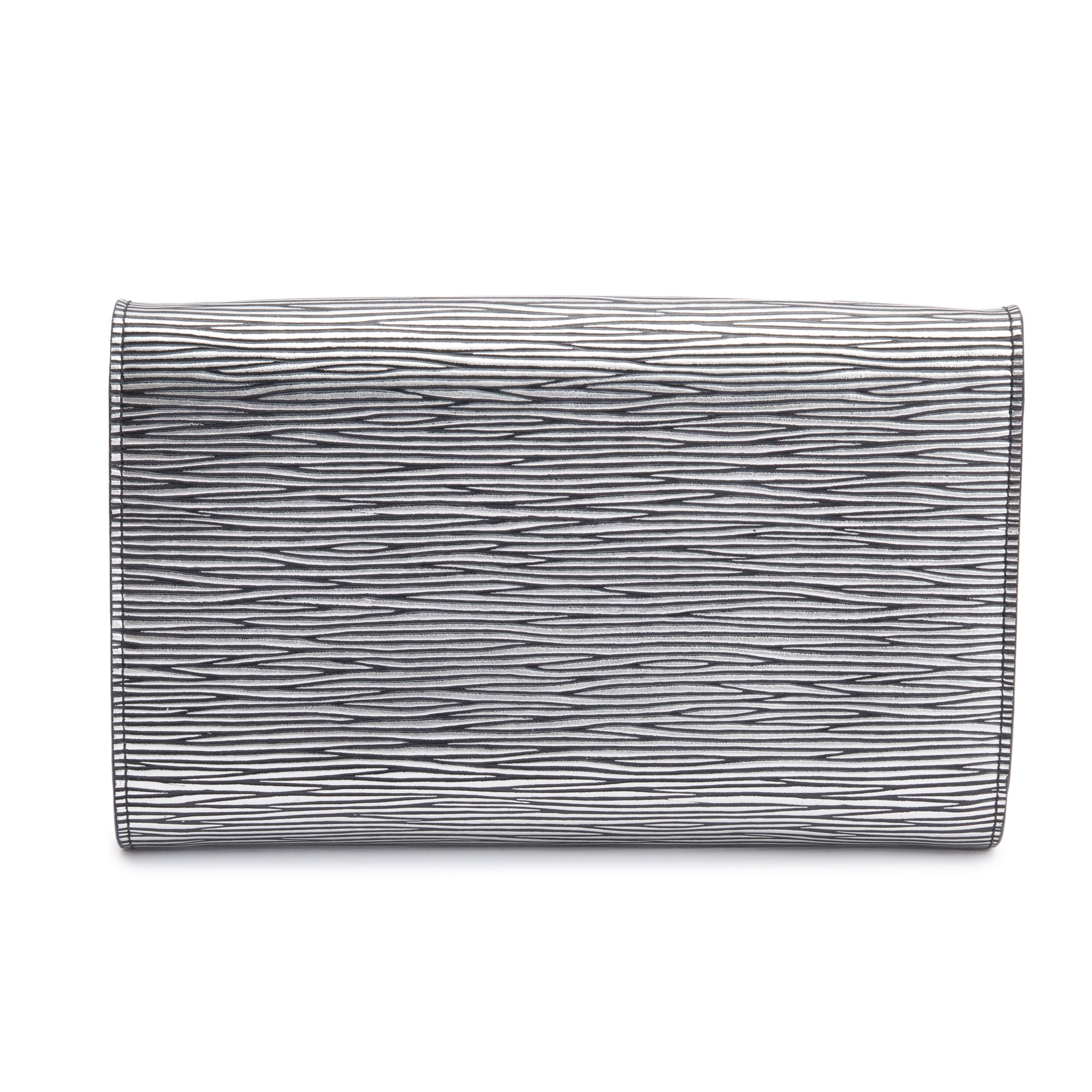 Louis Vuitton Silver Metallic Epi Leather Twist Chain Wallet