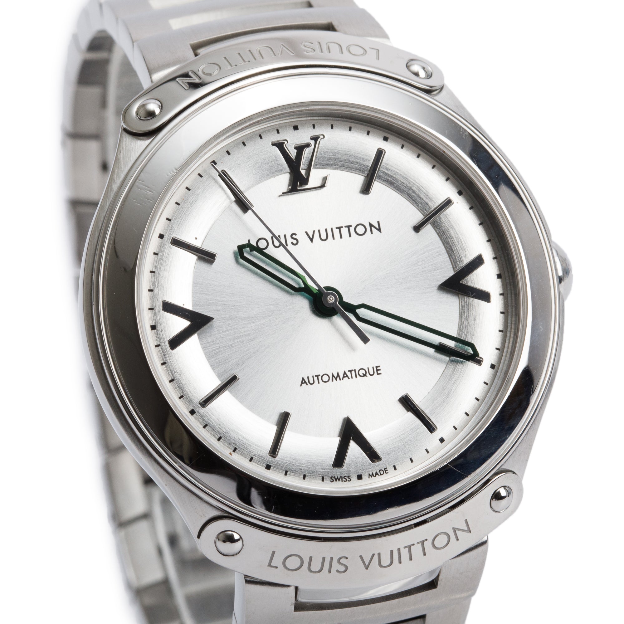 Louis Vuitton Stainless Steel Fifty Five 36 MM Automatic Watch Q6G20