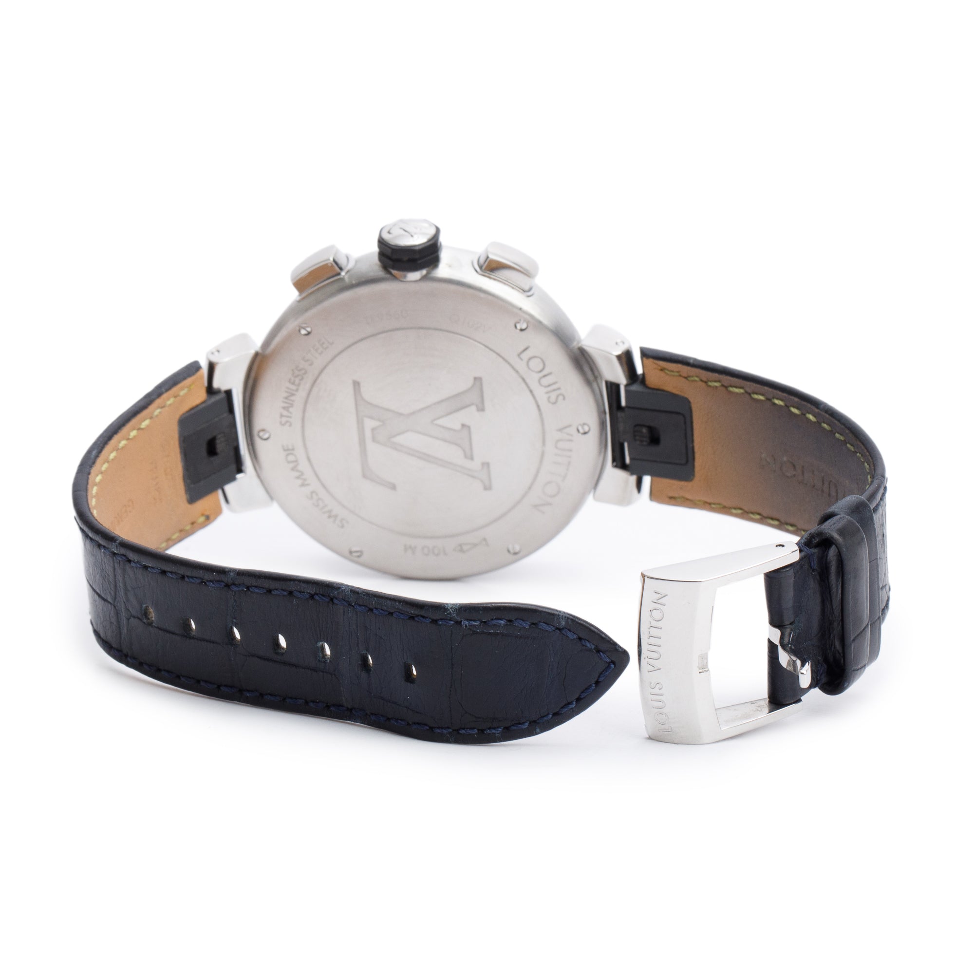 Louis Vuitton Stainless Steel Tambour 44 MM Automatic Chronograph Watch Q102V