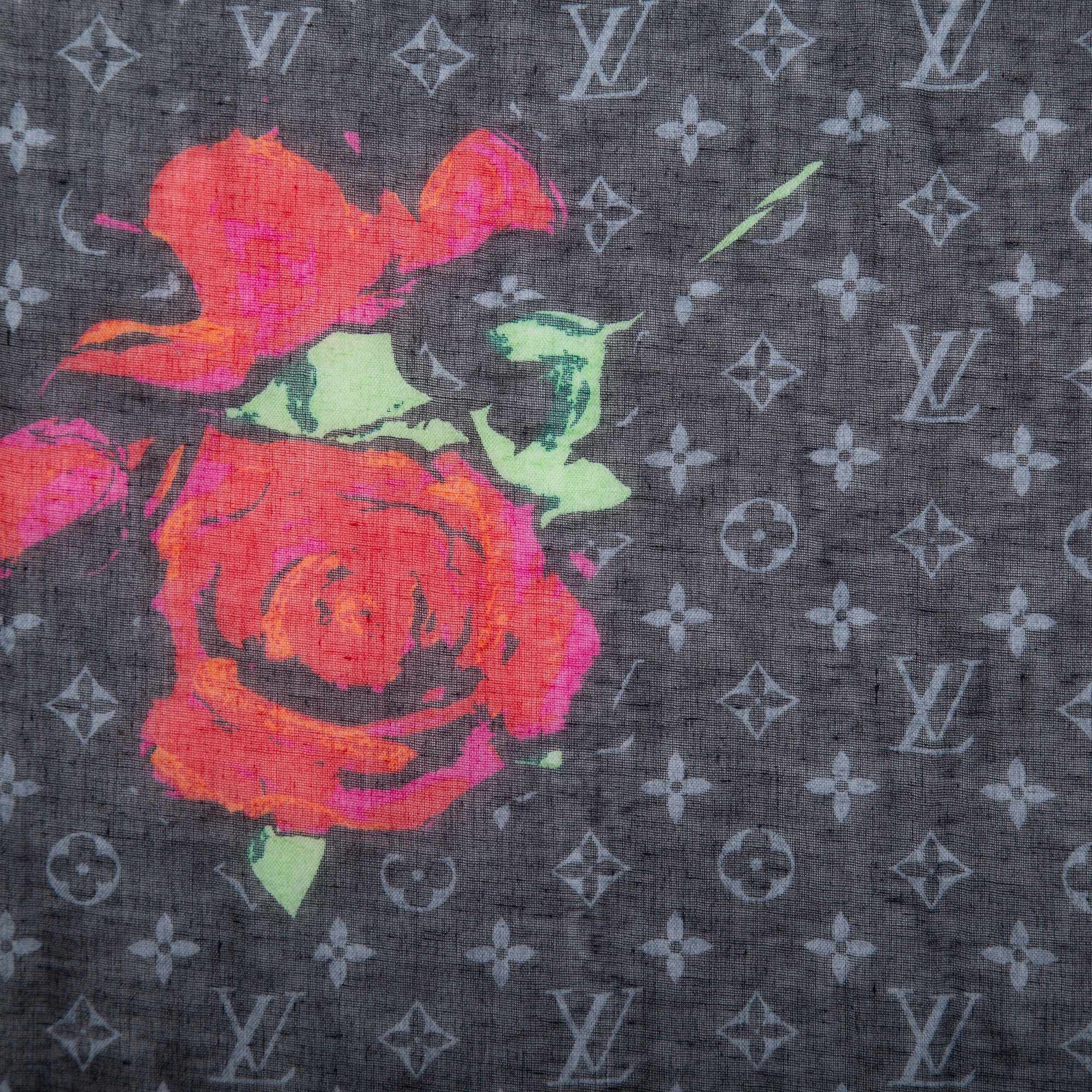 Louis Vuitton Stephen Sprouse Monogram Roses Stole w/ Box