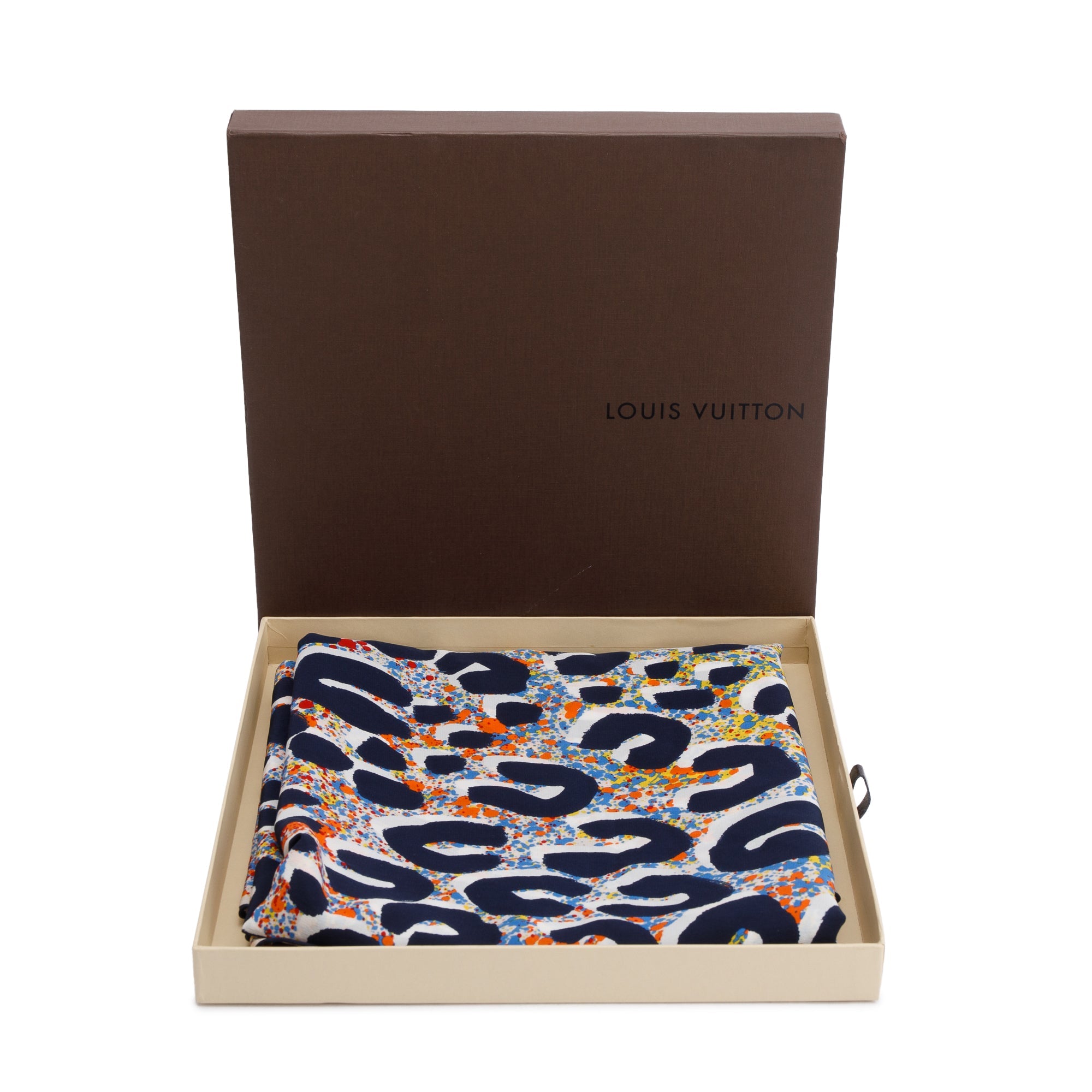 Louis Vuitton Stephen Sprouse Multcolor Leopard Print Cashmere Silk Scarf w/ Box
