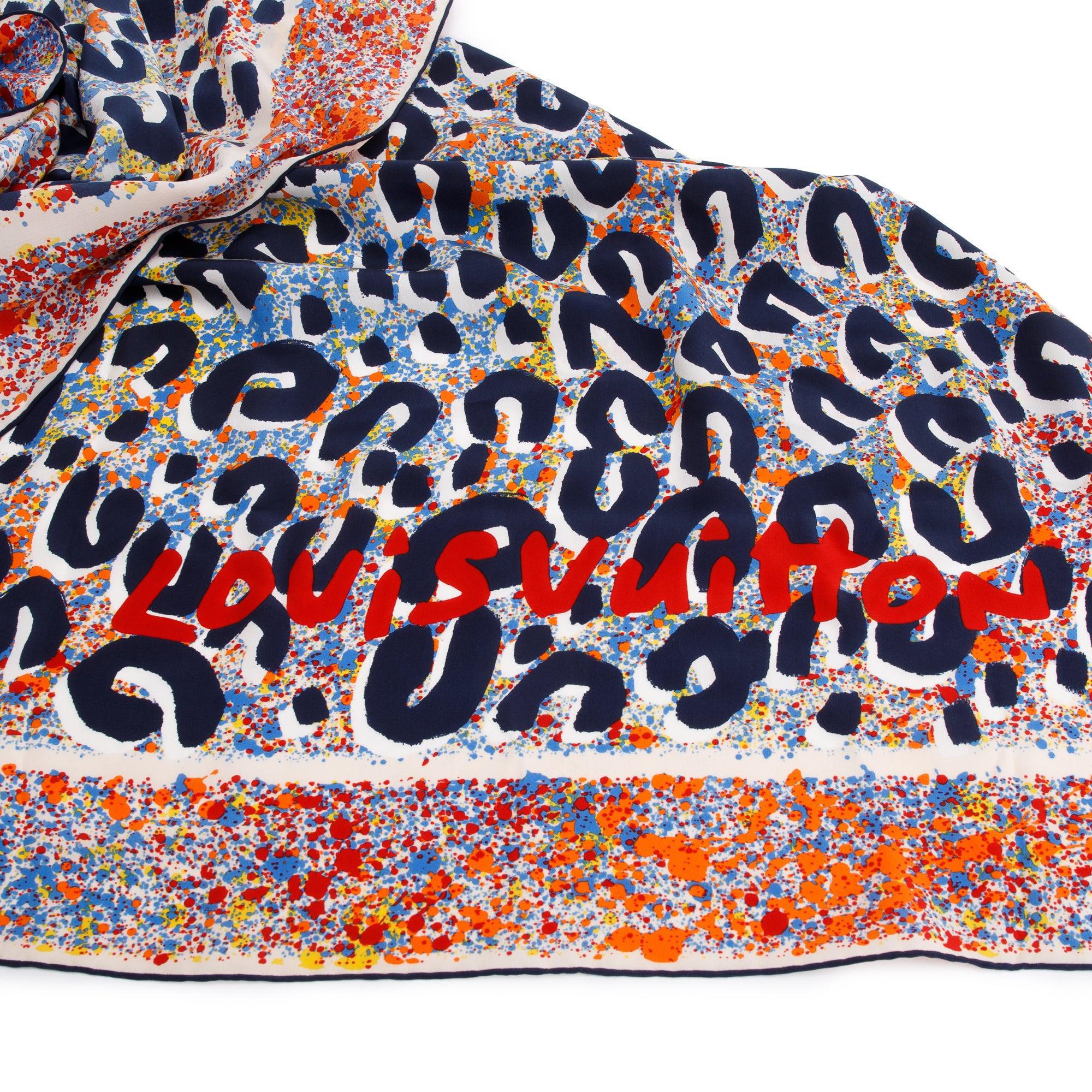 Louis Vuitton Stephen Sprouse Multcolor Leopard Print Cashmere Silk Scarf w/ Box