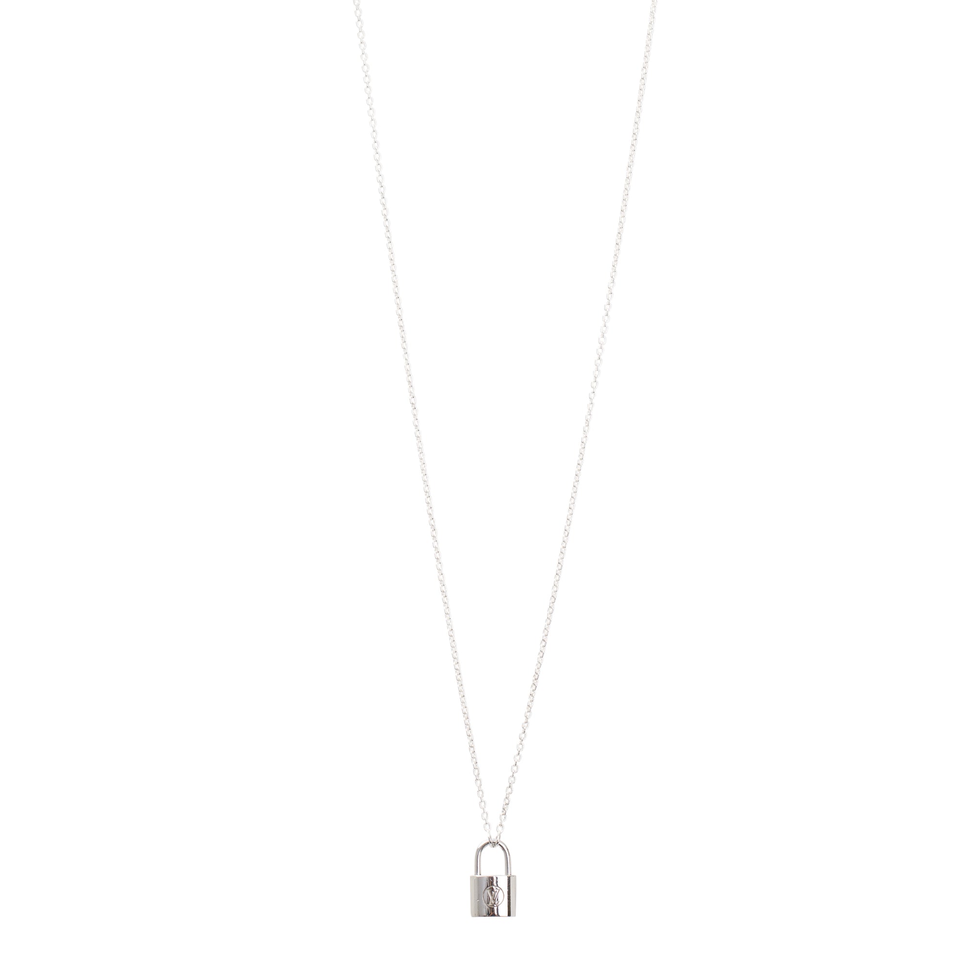Louis Vuitton Sterling Silver Lockit Pendant Necklace w/ Box