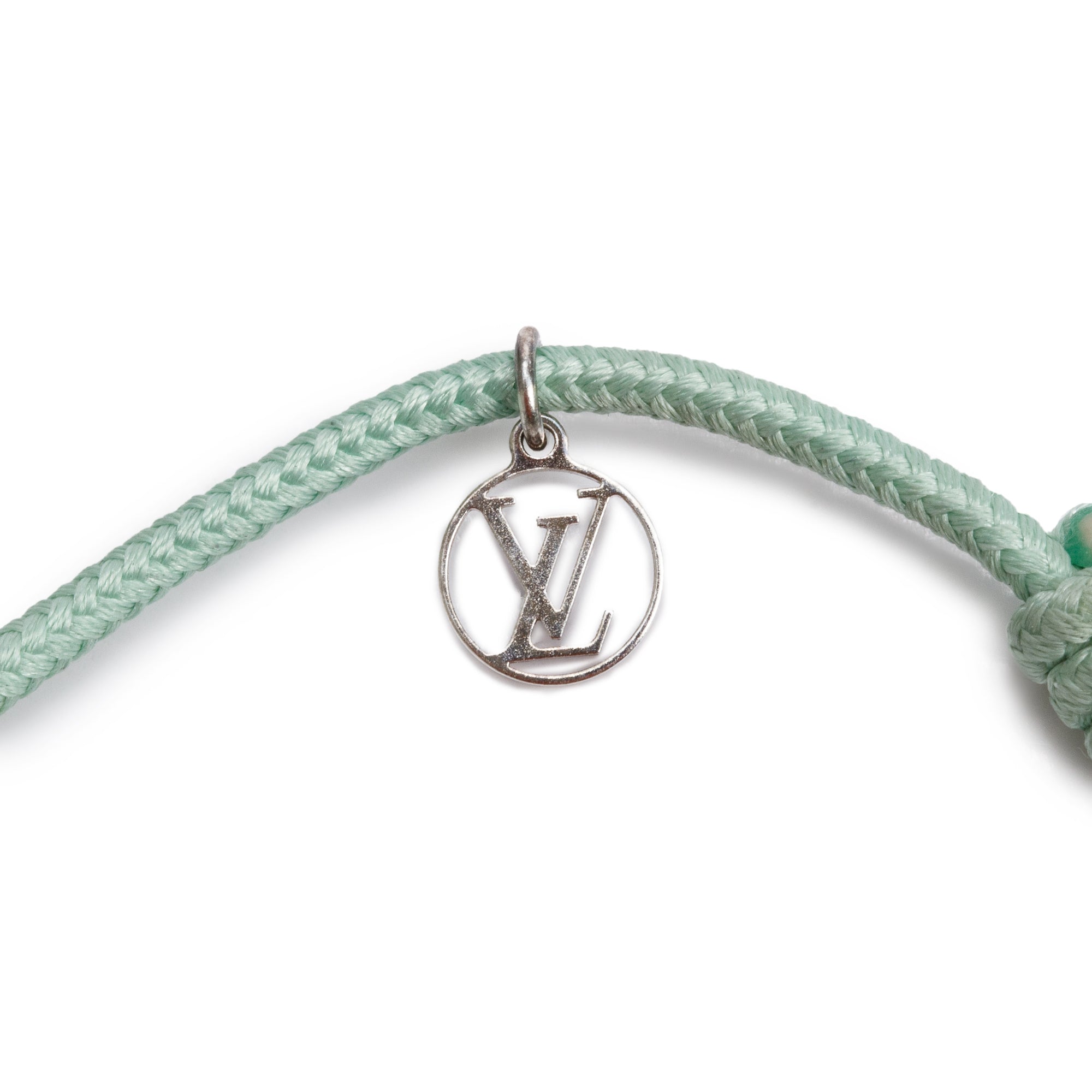 Louis Vuitton Sterling Silver Lockit X Virgil Abloh Green Cord Bracelet