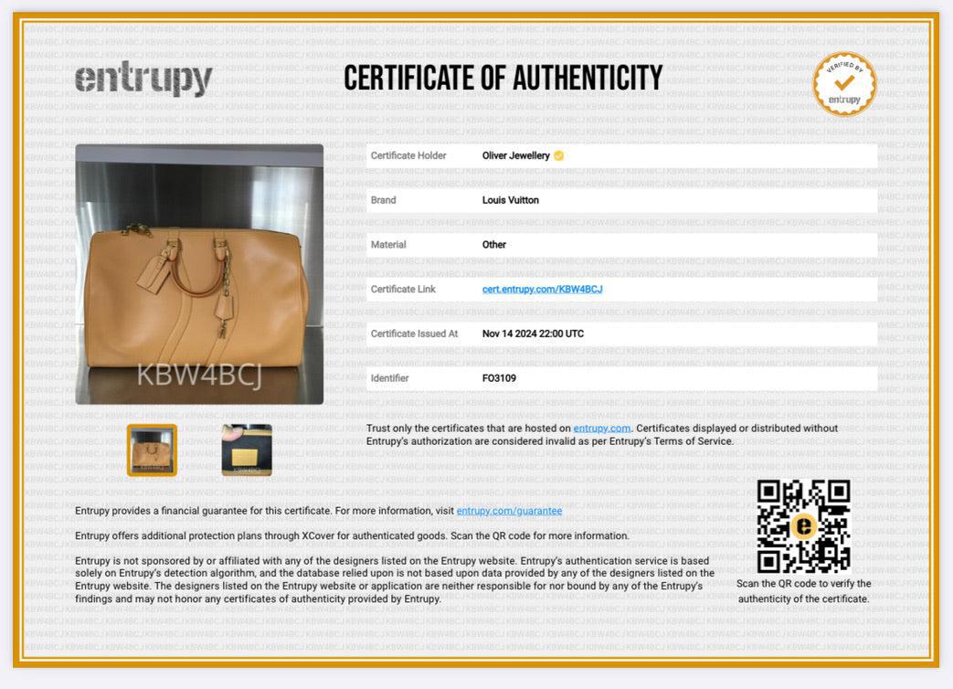 Louis Vuitton Tan Vachetta Leather Wavy Keepall Bandouliere 50 w/ Box