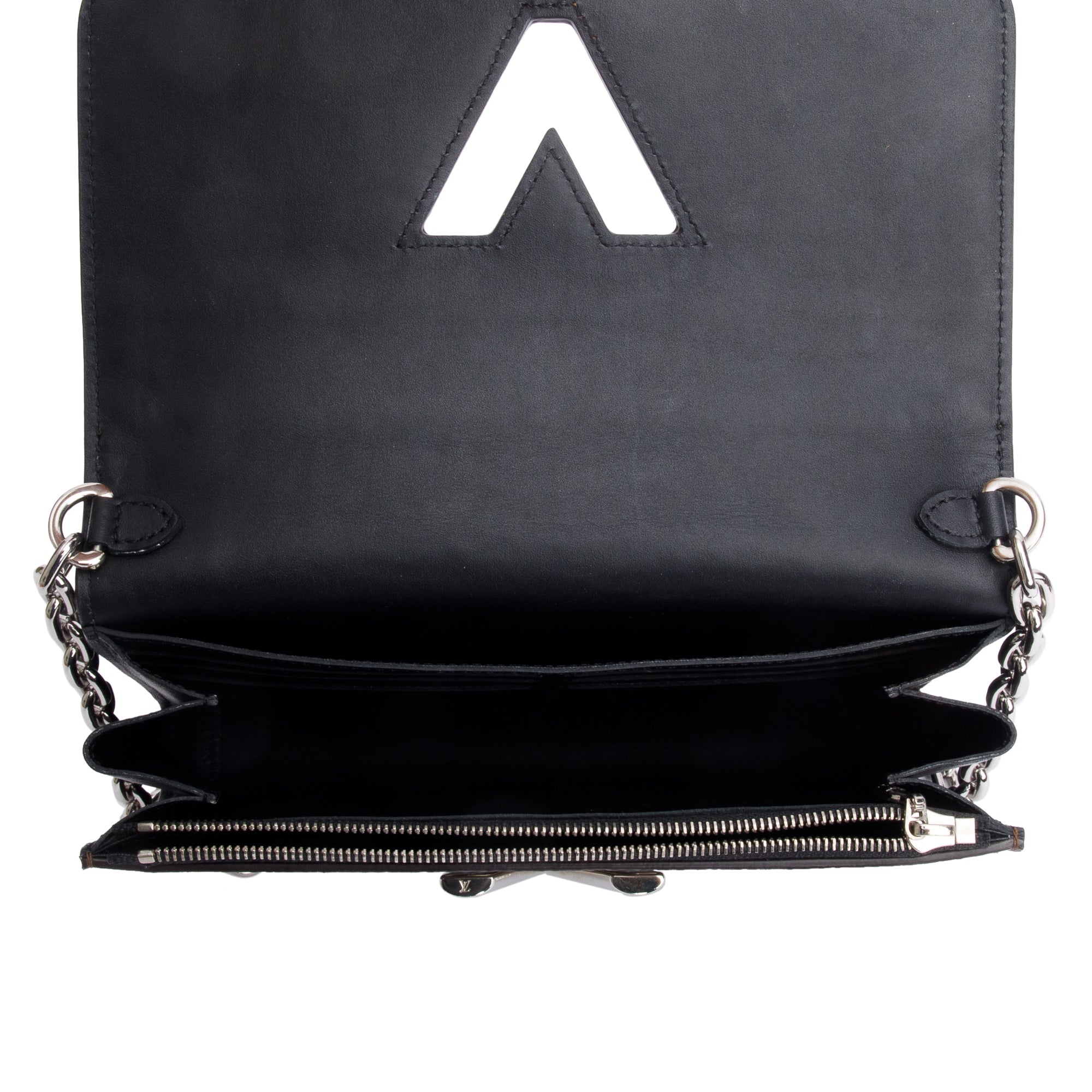 Louis Vuitton Transformed Damier Ebene Time Trunk Twist Chain Wallet w/ Box