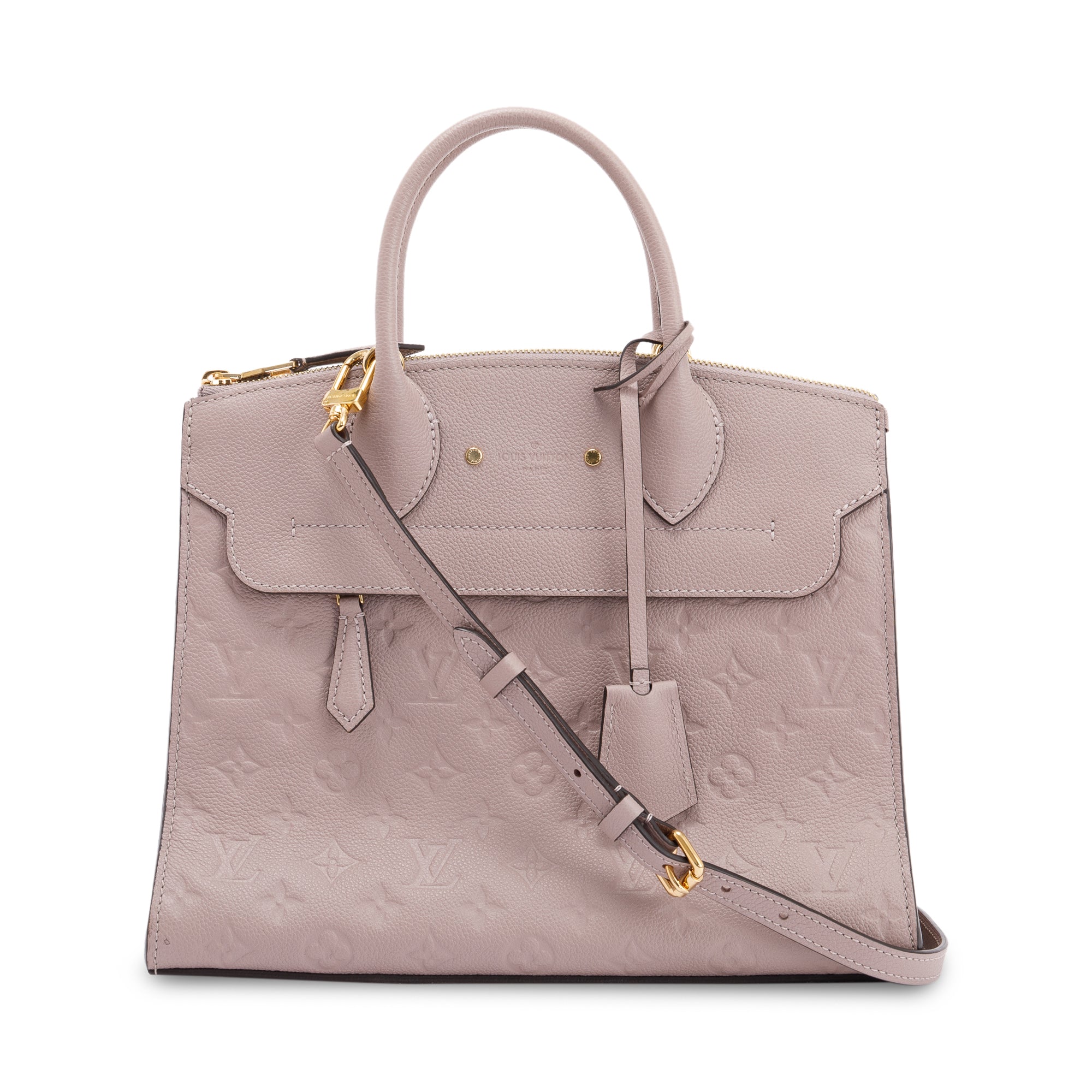 Louis Vuitton Turtledove Monogram Empreinte Pont Neuf MM Bag w/ Strap