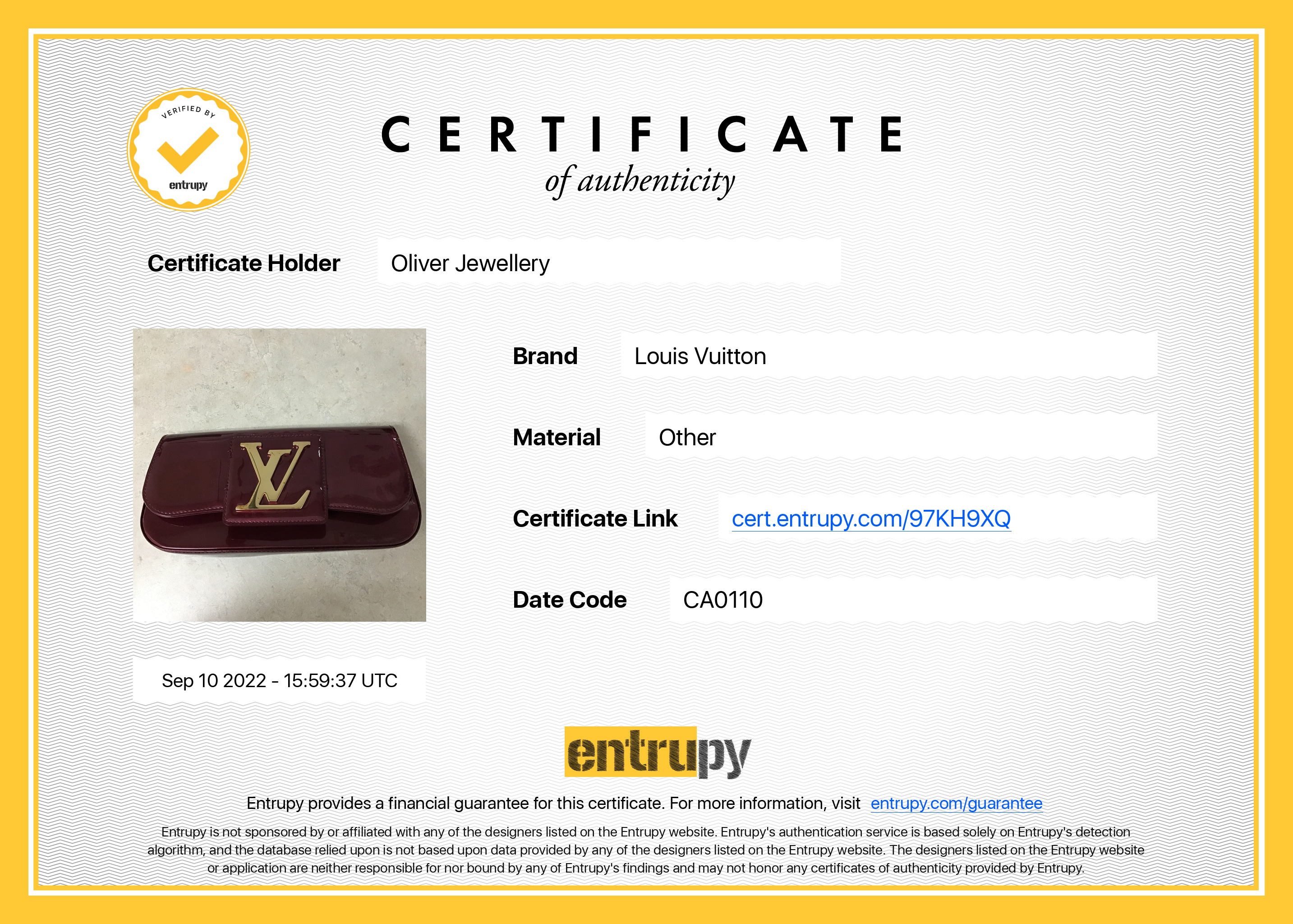 Louis Vuitton Vernis Leather Sobe Clutch