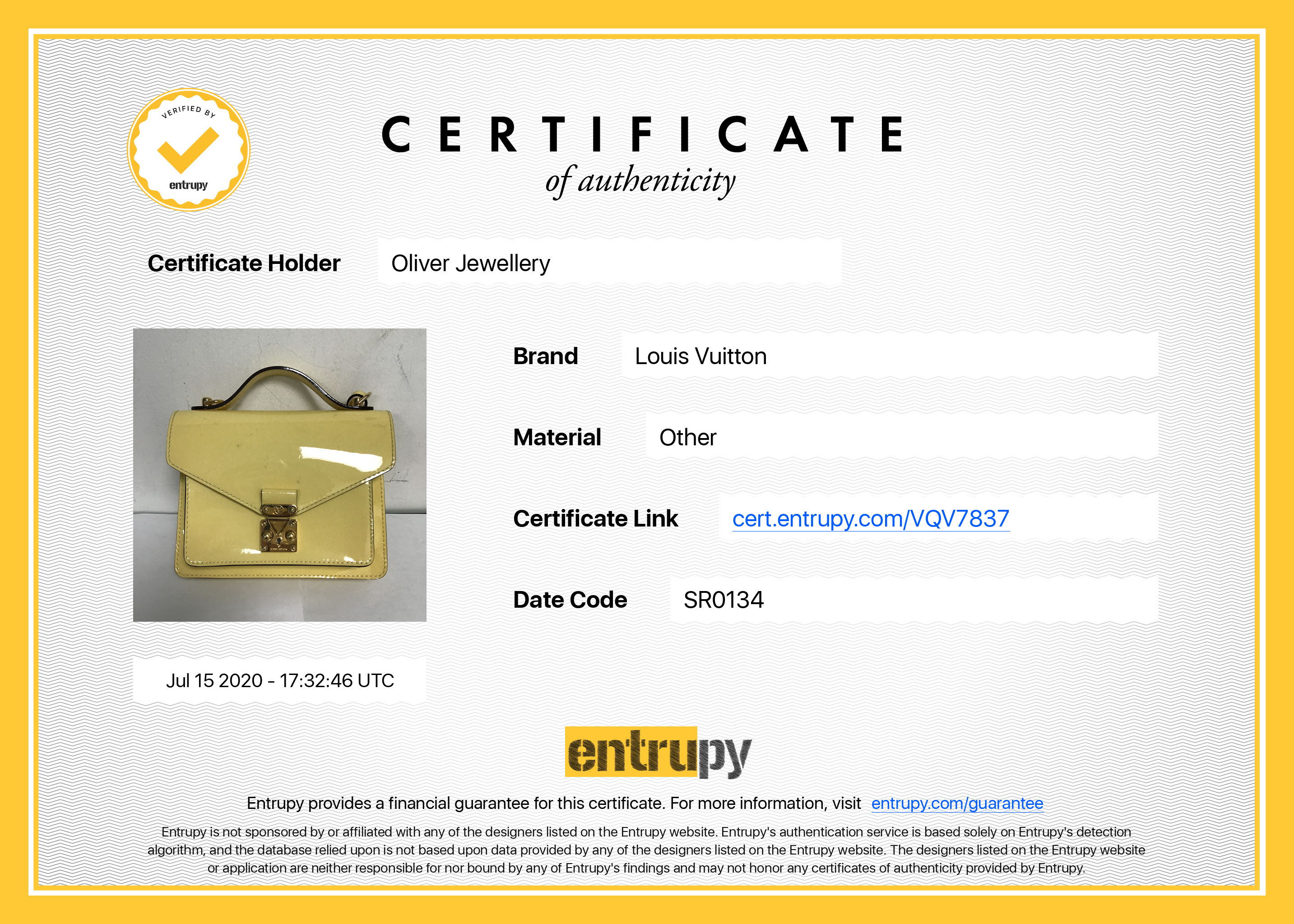 Louis Vuitton Vernis Monceau BB Bag