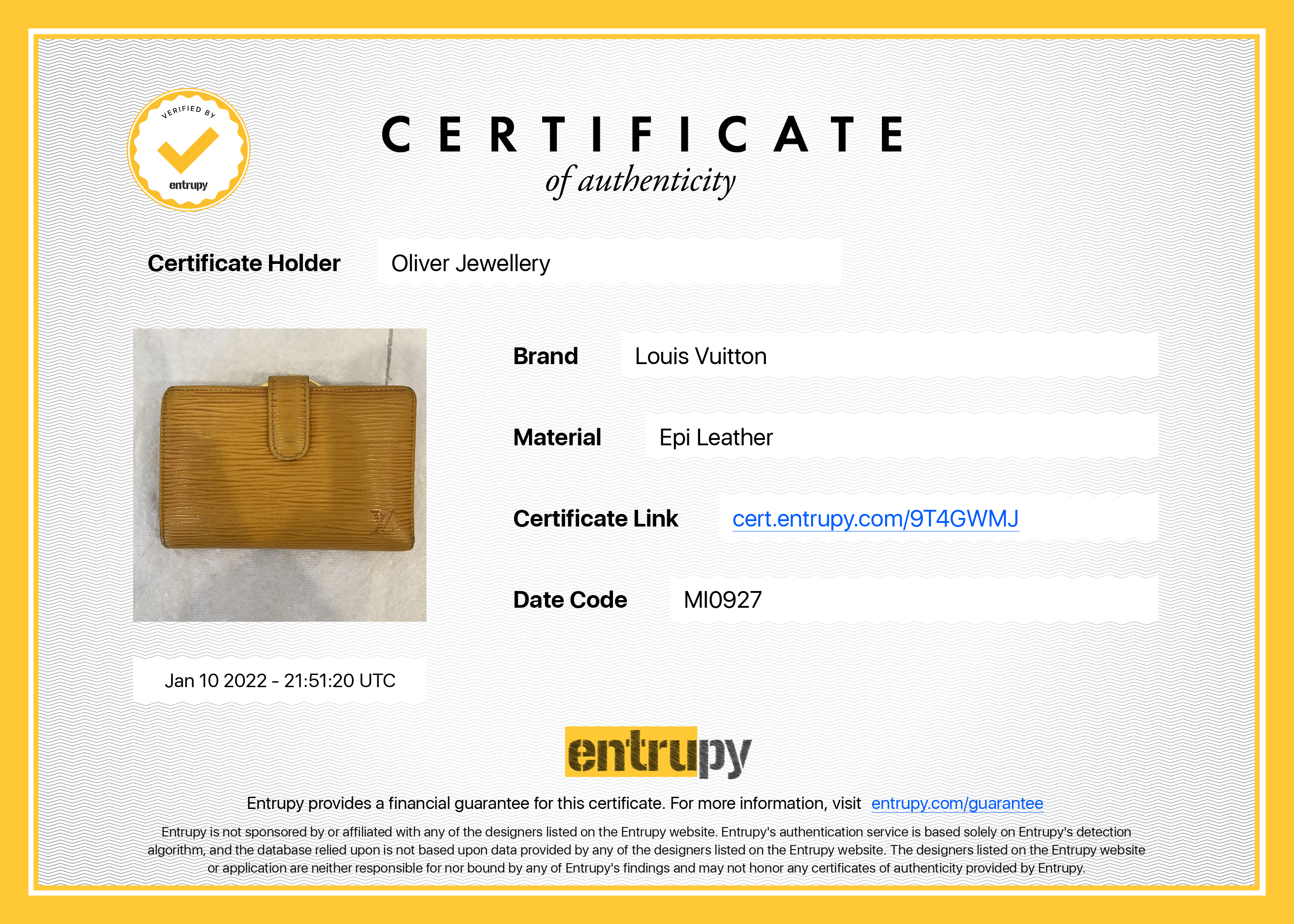 Louis Vuitton Vintage Epi Leather French Purse Wallet