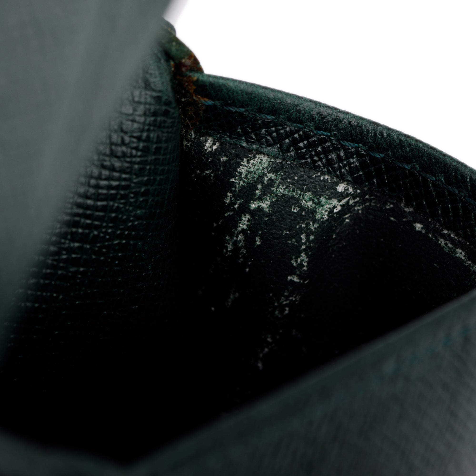 Louis Vuitton Vintage Green Taiga Leather Card Case