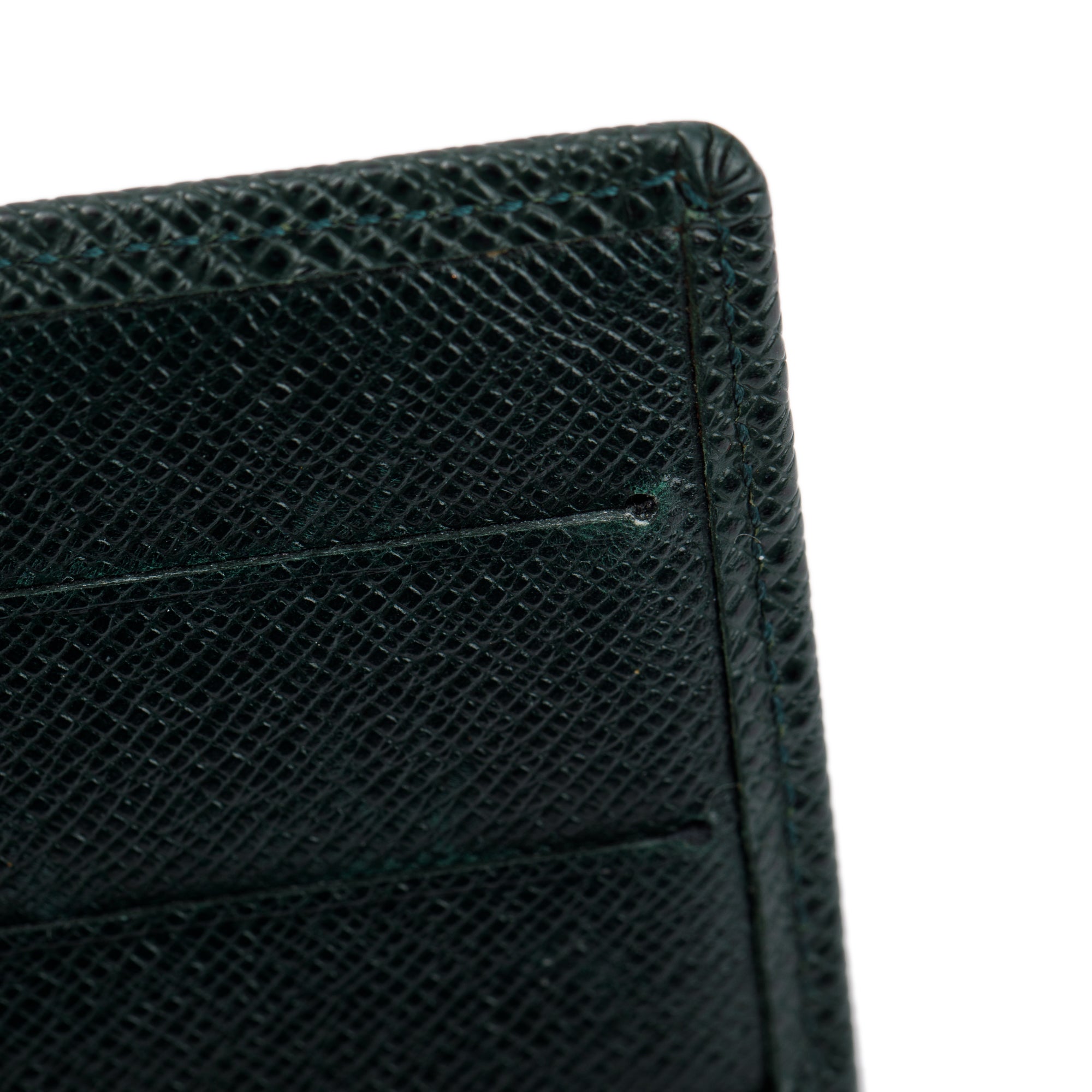 Louis Vuitton Vintage Green Taiga Leather Card Case