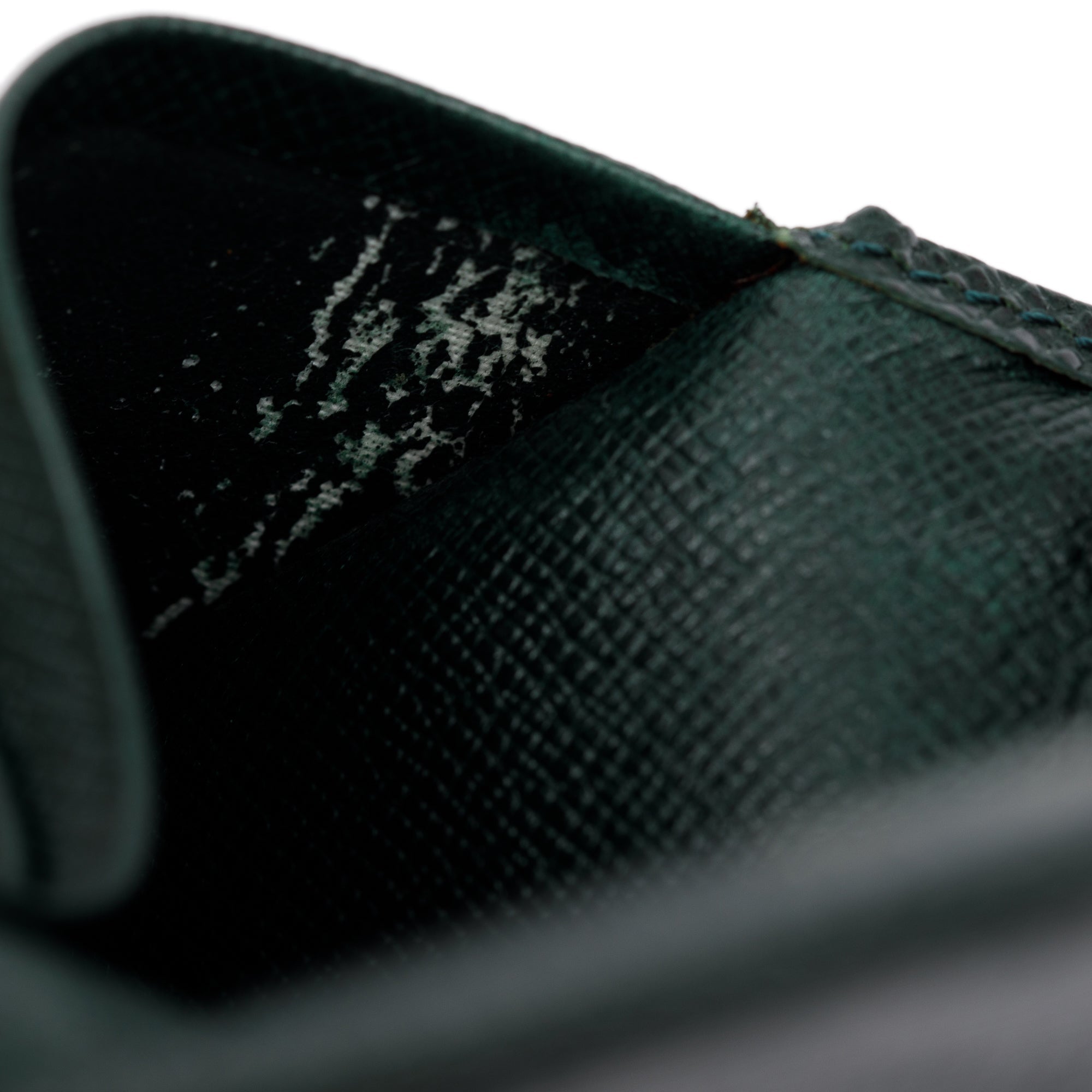 Louis Vuitton Vintage Green Taiga Leather Card Case