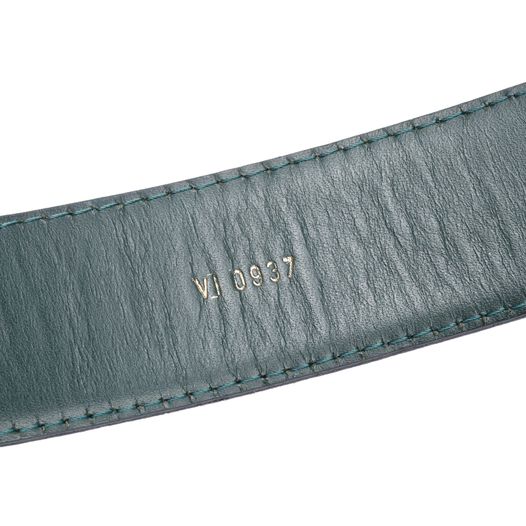 Louis Vuitton Vintage Green Taiga Leather Classic 30 MM Belt 85 34