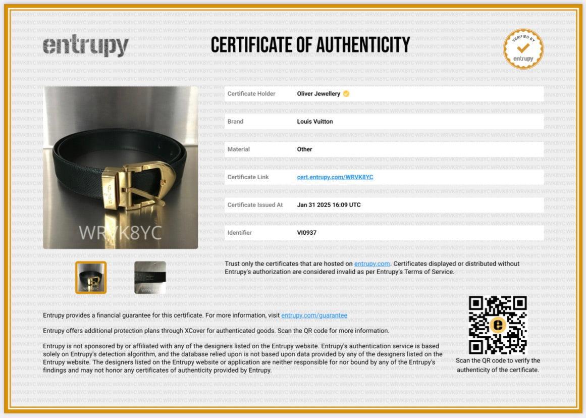 Louis Vuitton Vintage Green Taiga Leather Classic 30 MM Belt 85 34