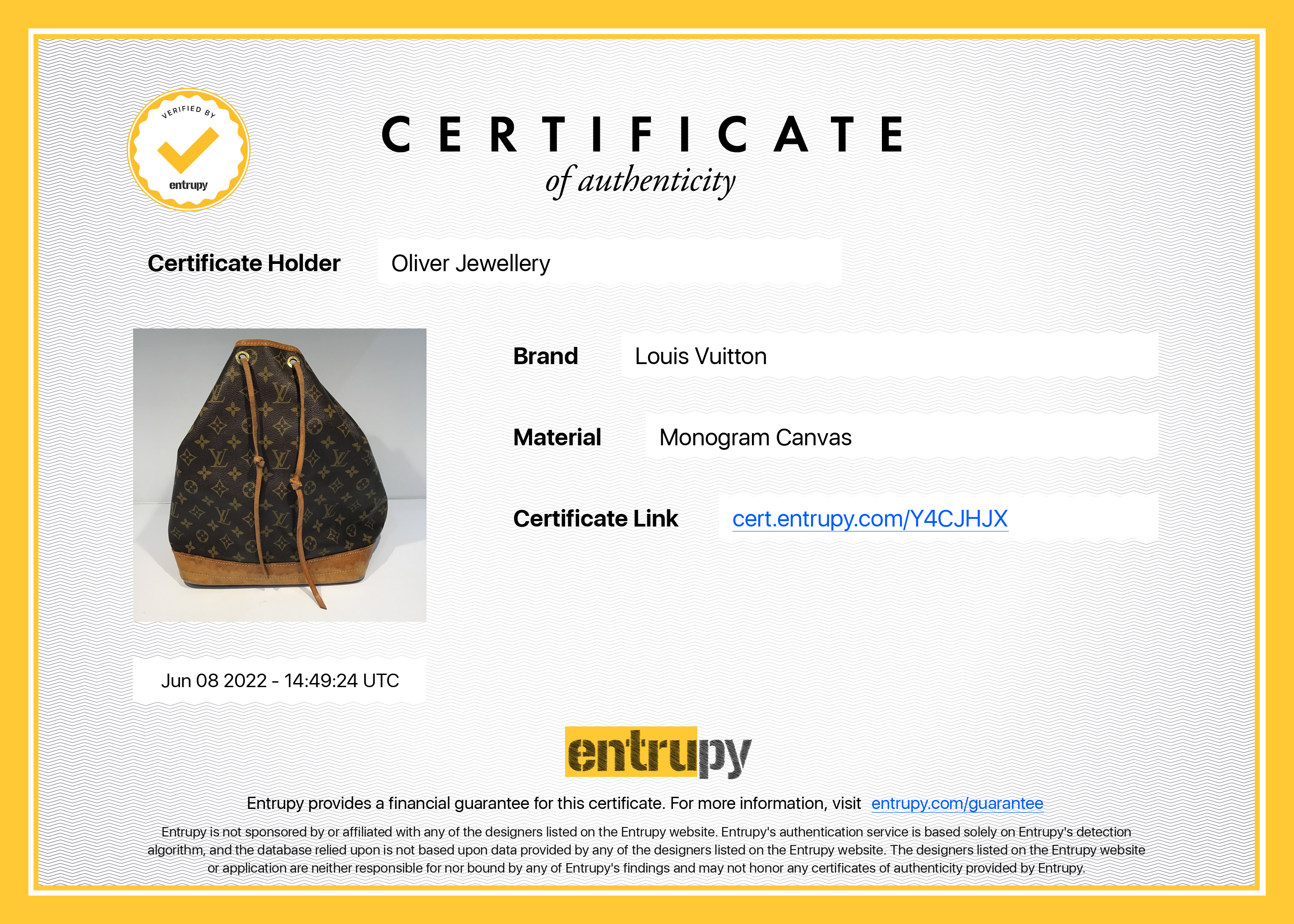 Louis Vuitton Vintage Monogram Noe Bag