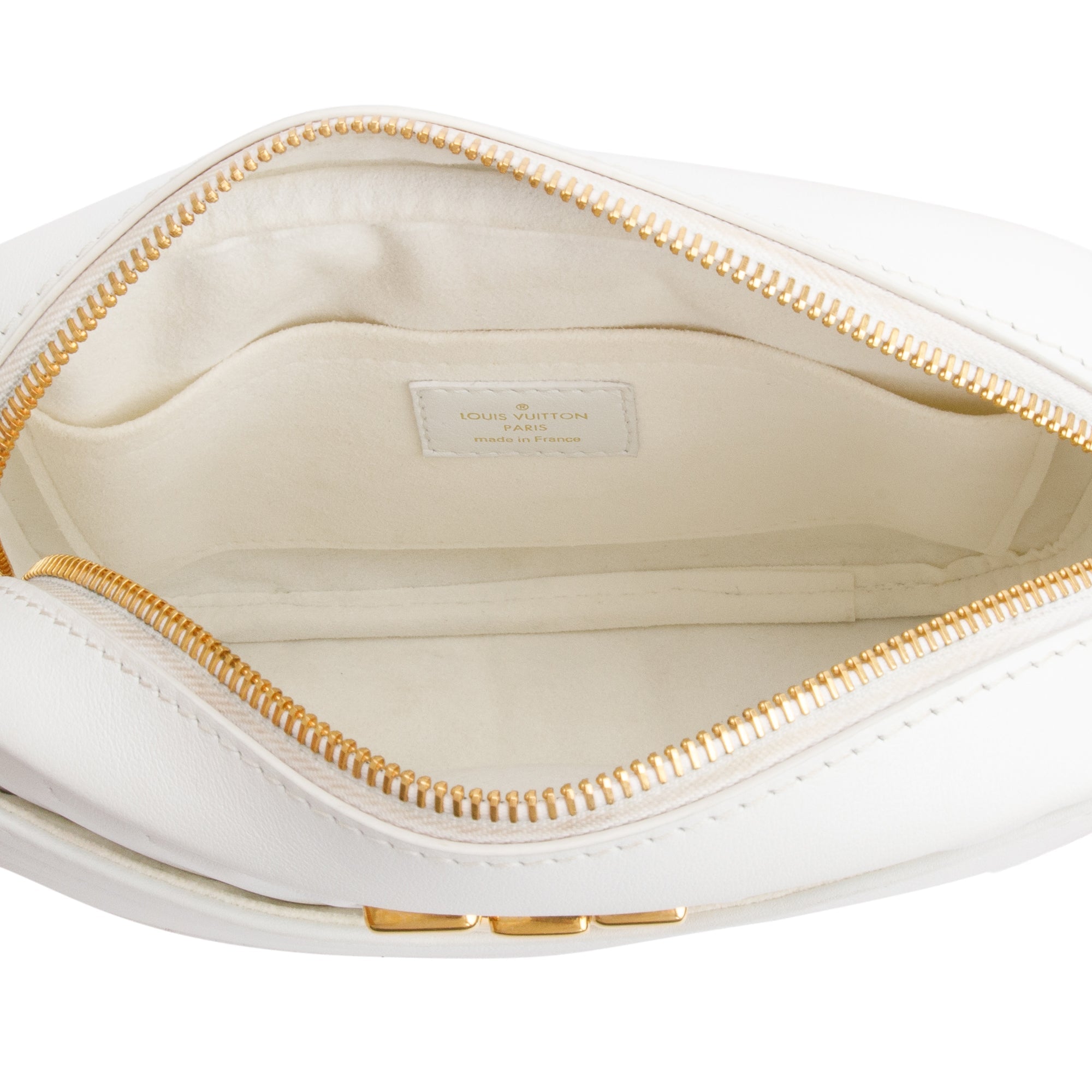 Louis Vuitton White Calfskin Leather New Wave Camera Bag w/ Box